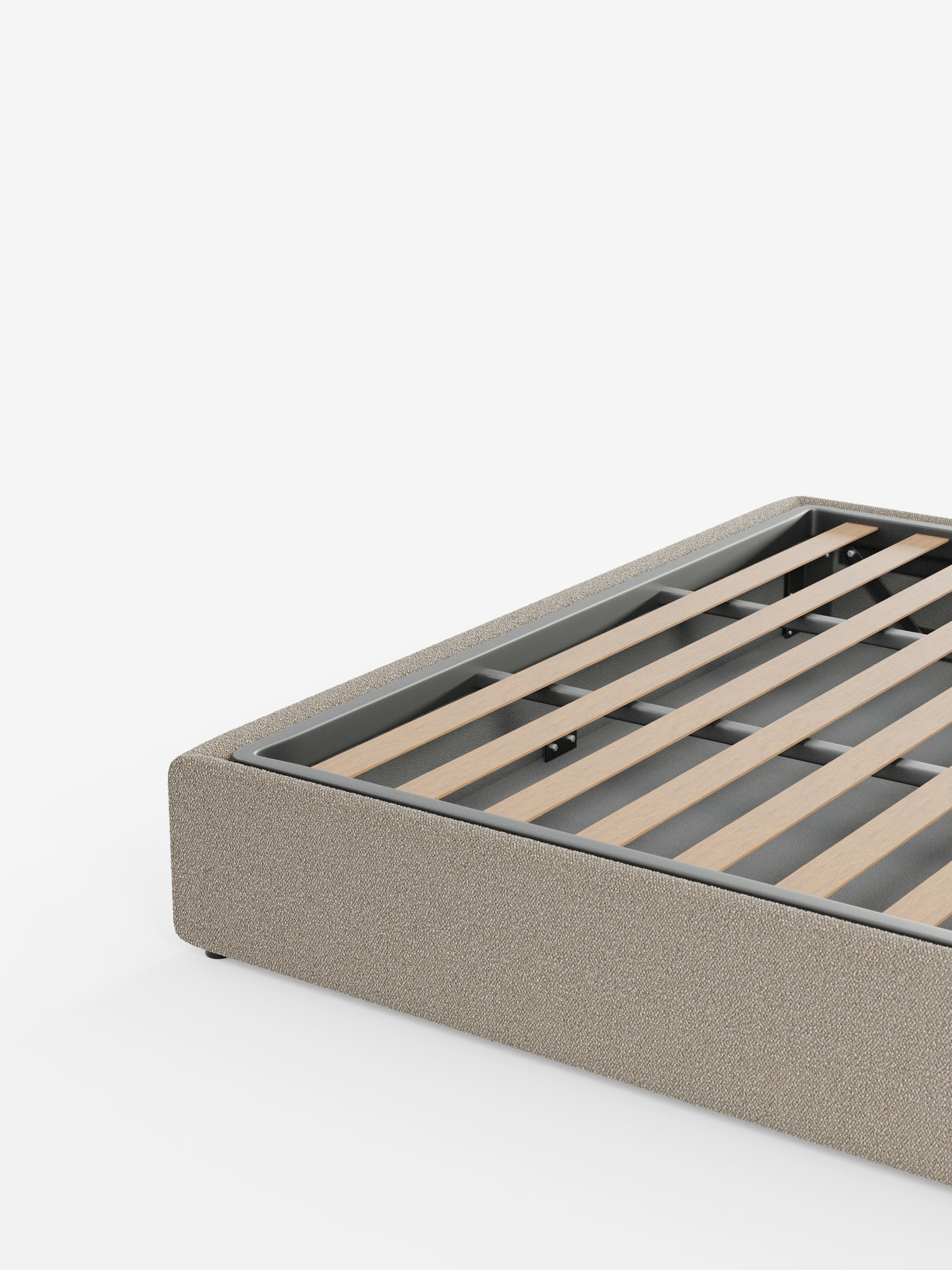 Ina Upholstered removable cover storage box spring in stain-resistant waterproof cotton-effect fabric