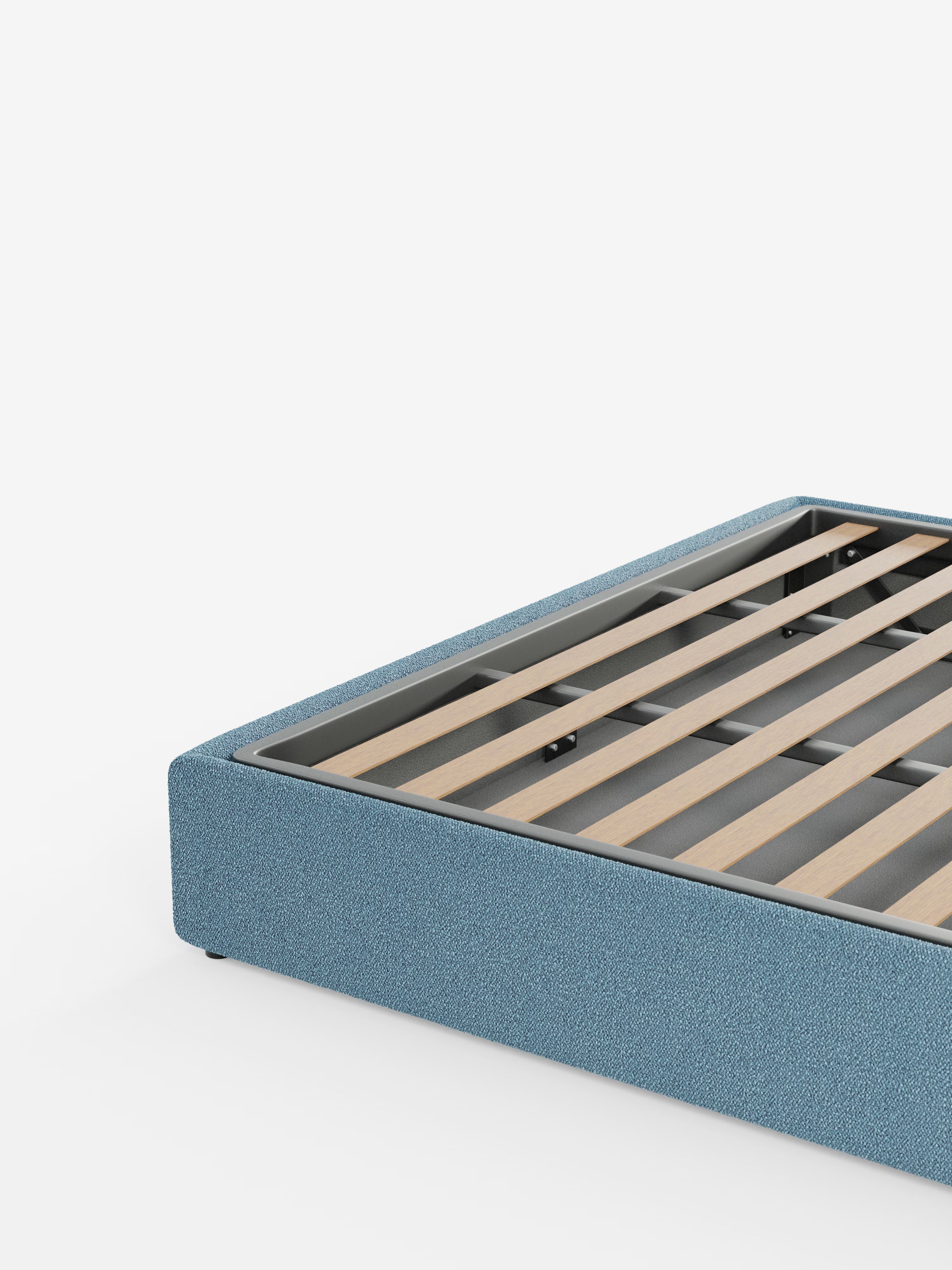 Ina Upholstered removable cover storage box spring in stain-resistant waterproof cotton-effect fabric