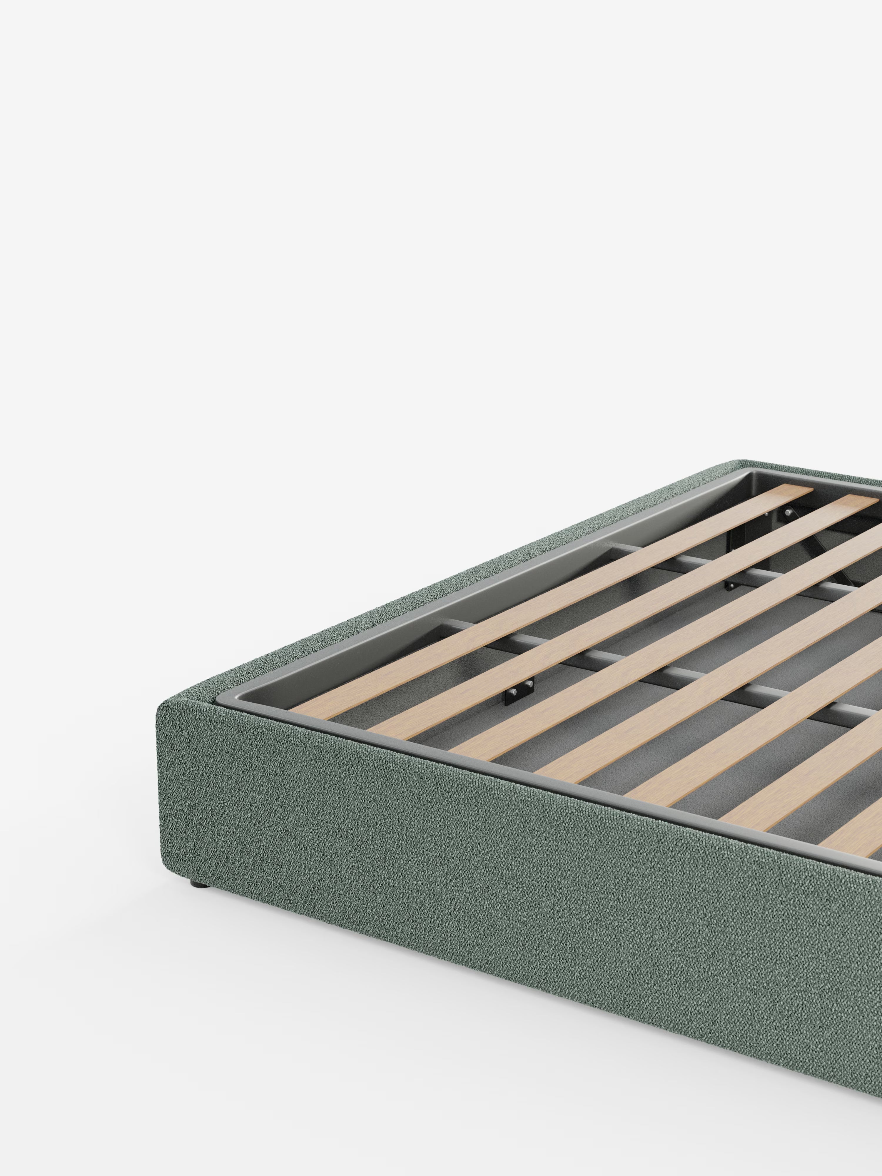 Ina Upholstered removable cover storage box spring in stain-resistant waterproof cotton-effect fabric