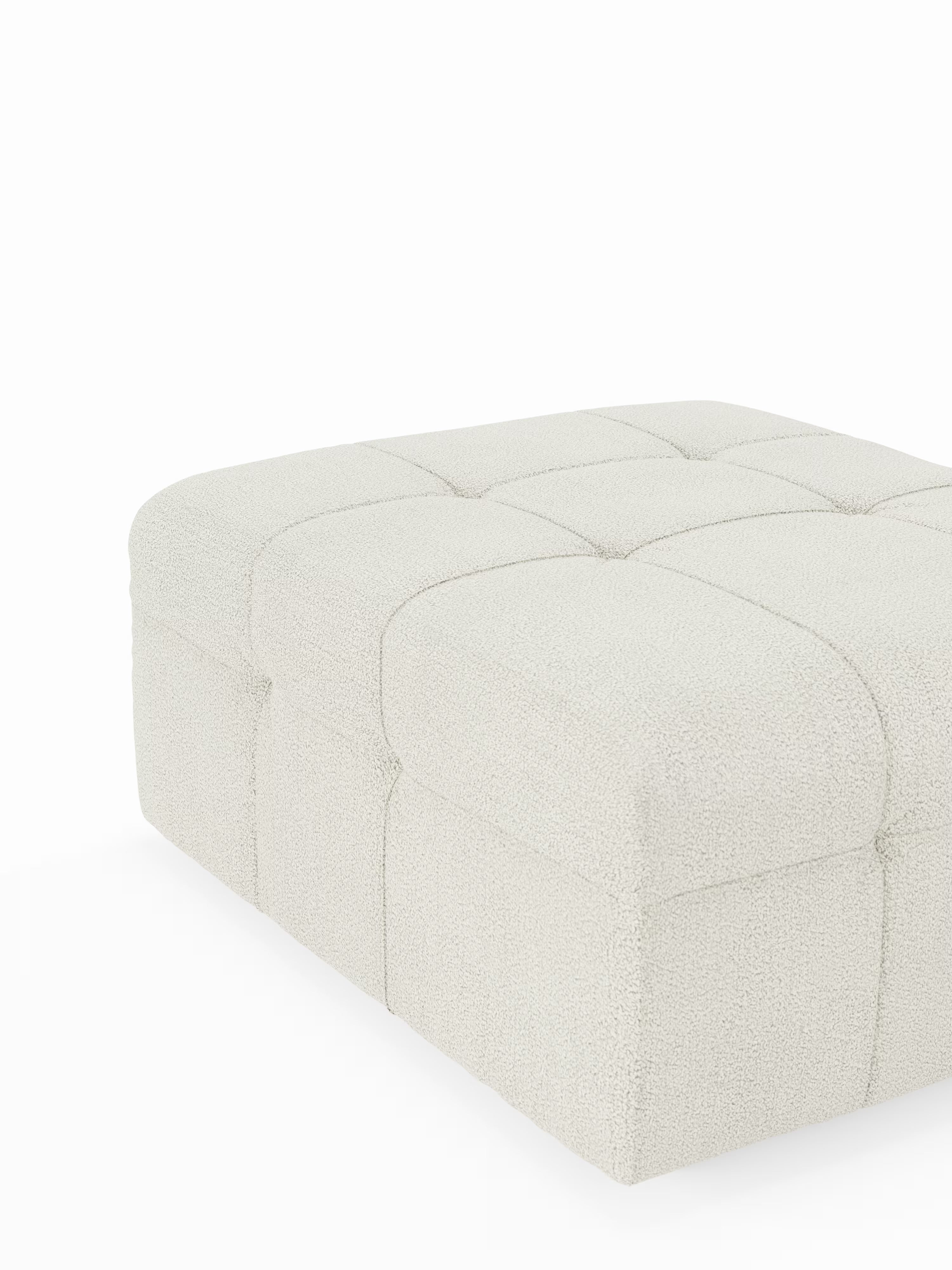 Mosaic puf moderno modular en tela bouclé antimanchas – capitoné y modular
