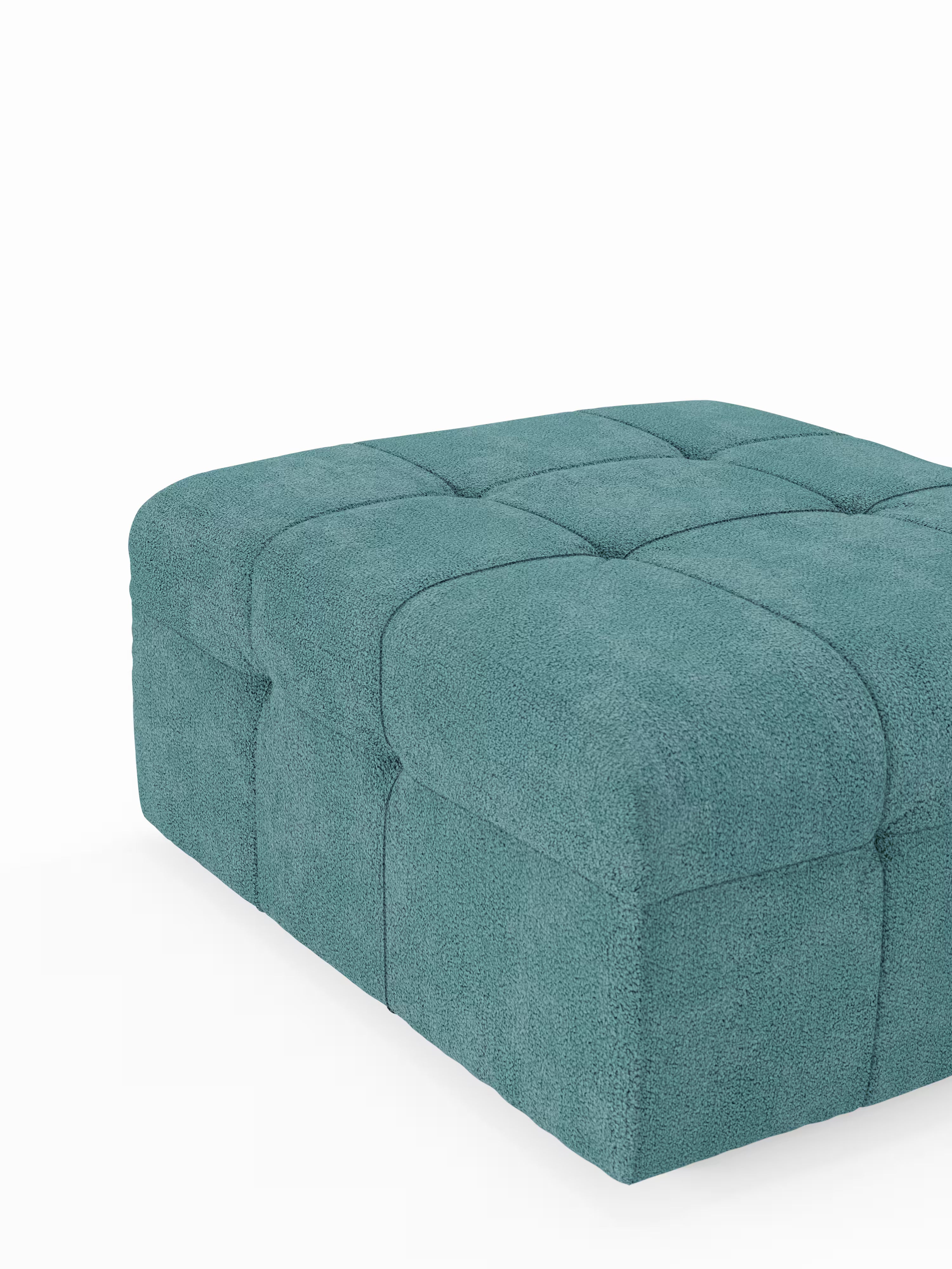 Mosaic puf moderno modular en tela bouclé antimanchas – capitoné y modular