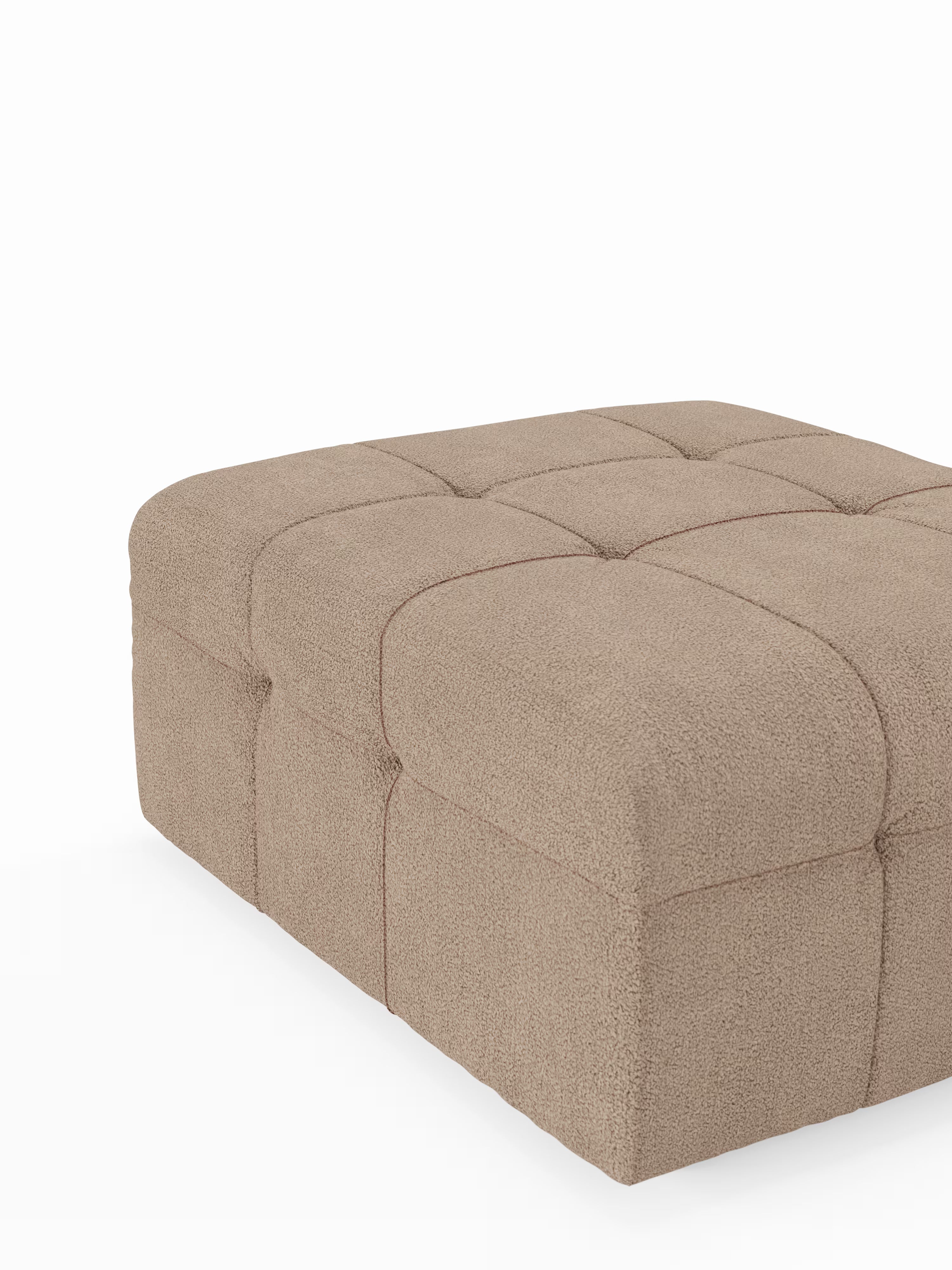 Mosaic puf moderno modular en tela bouclé antimanchas – capitoné y modular