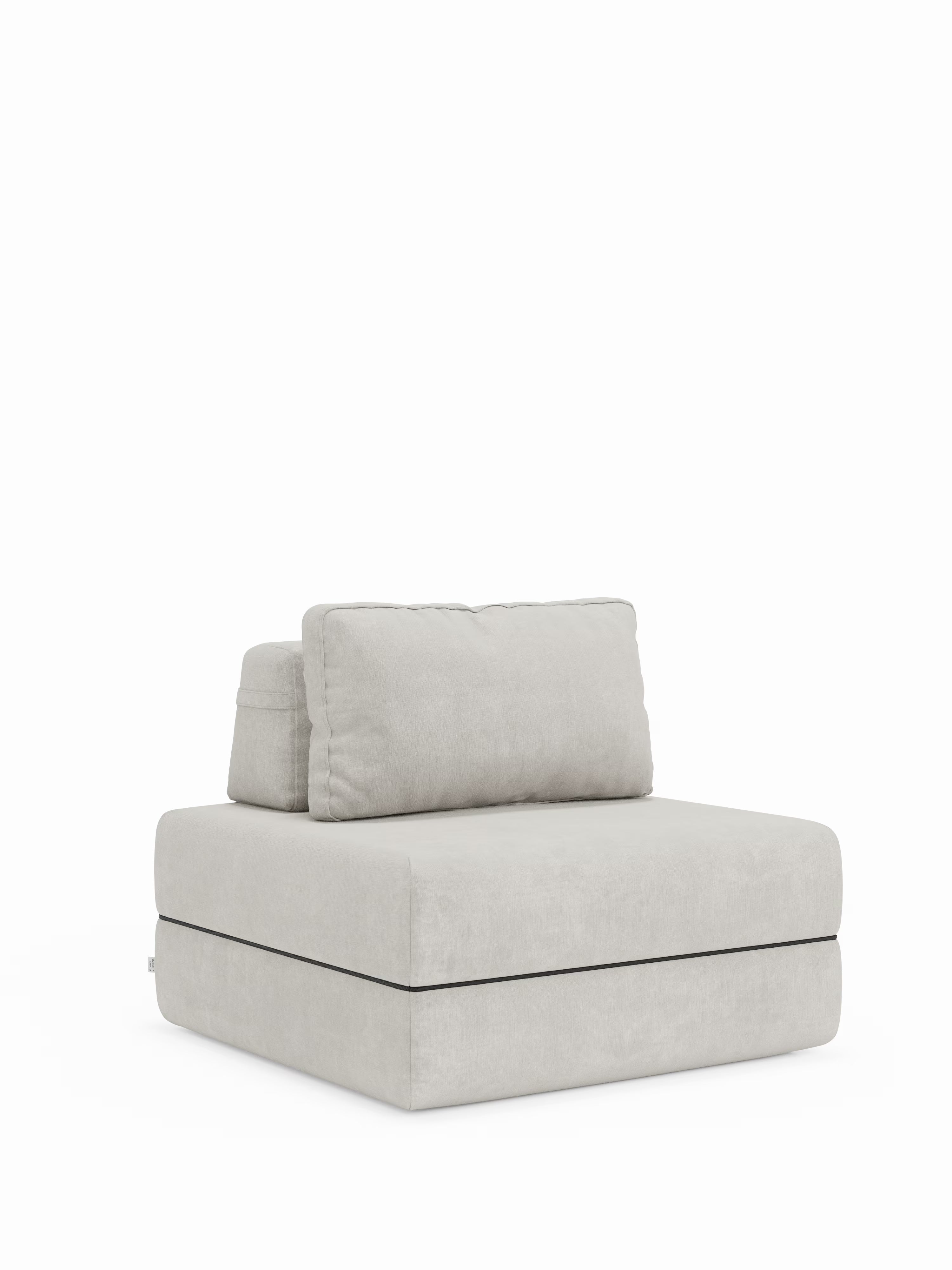Rift Poltrona letto moderna in tessuto smacchiabile – materasso 22 cm con memory e schienale mobile