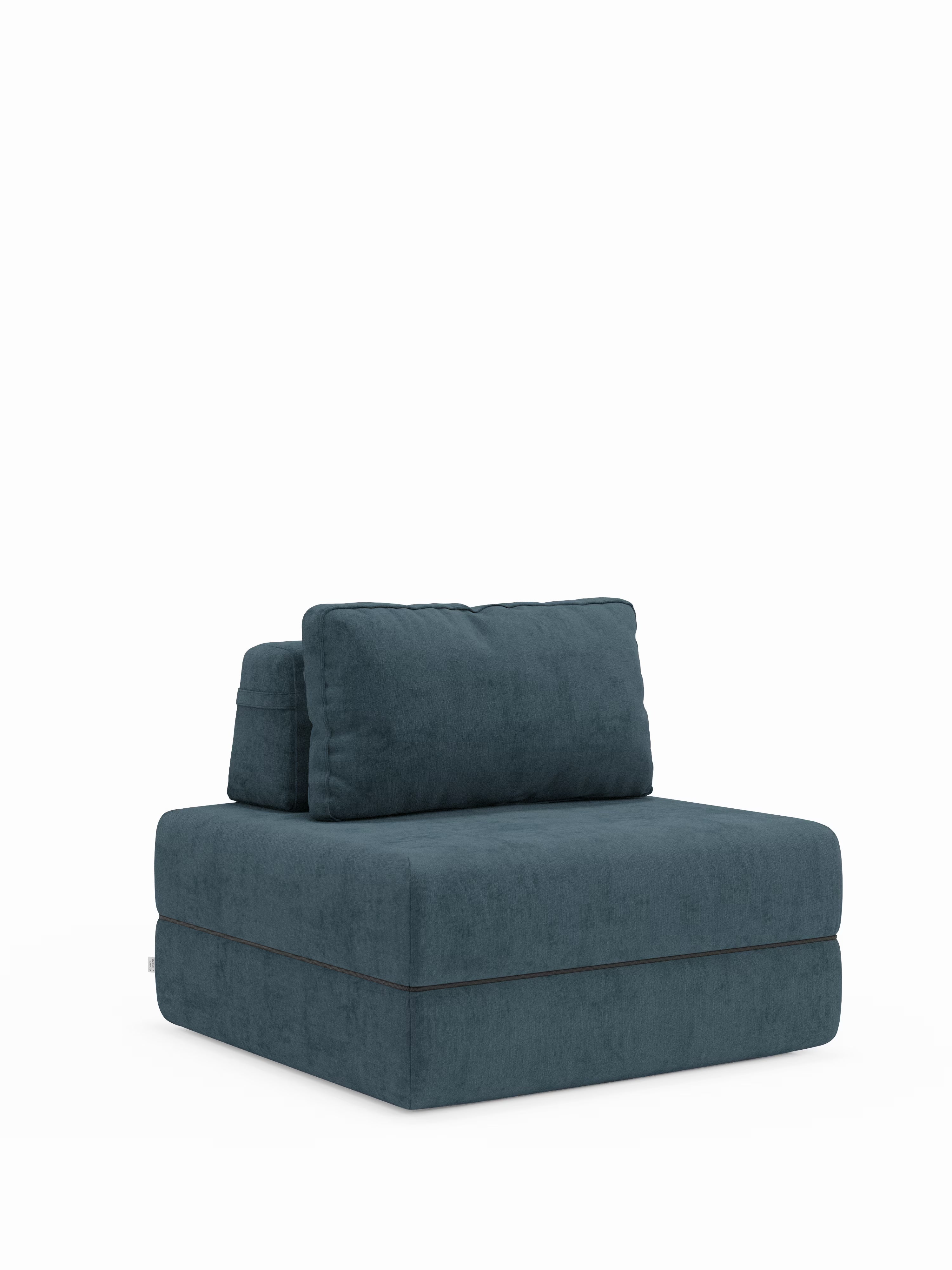 Rift Poltrona letto moderna in tessuto smacchiabile – materasso 22 cm con memory e schienale mobile