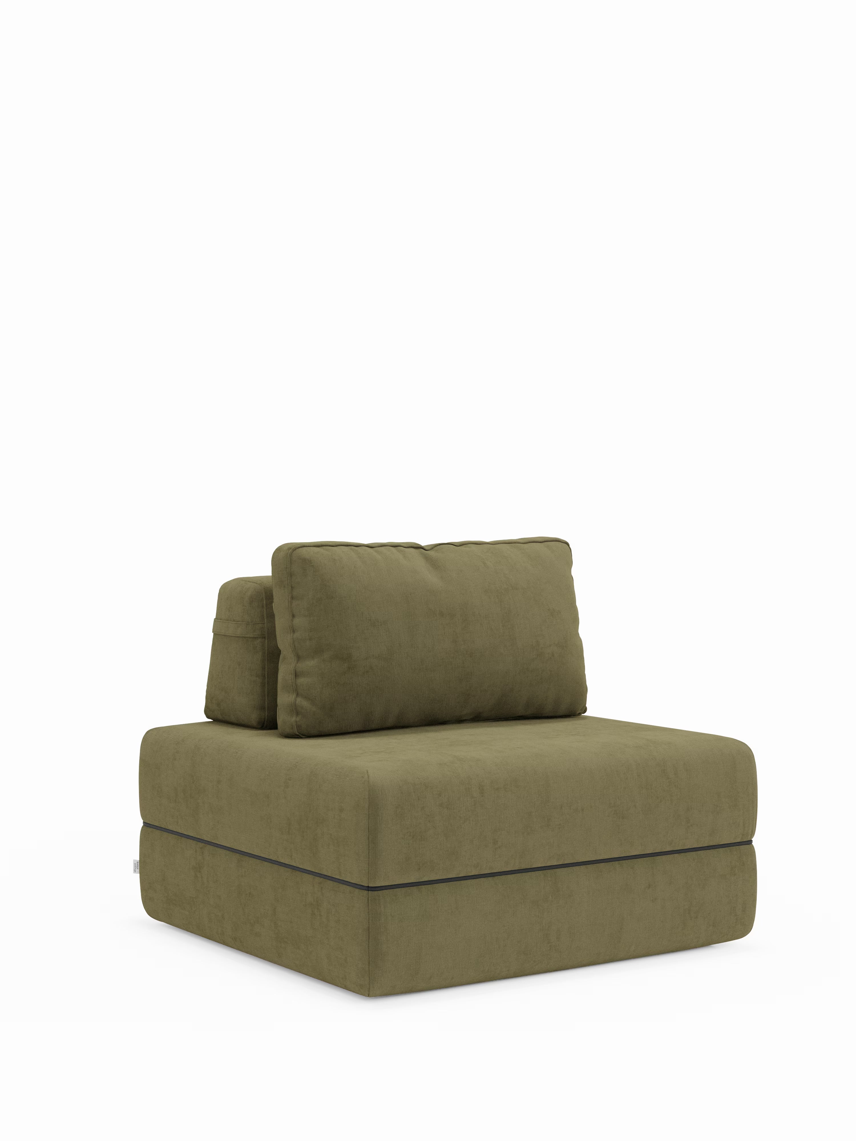 Rift Poltrona letto moderna in tessuto smacchiabile – materasso 22 cm con memory e schienale mobile