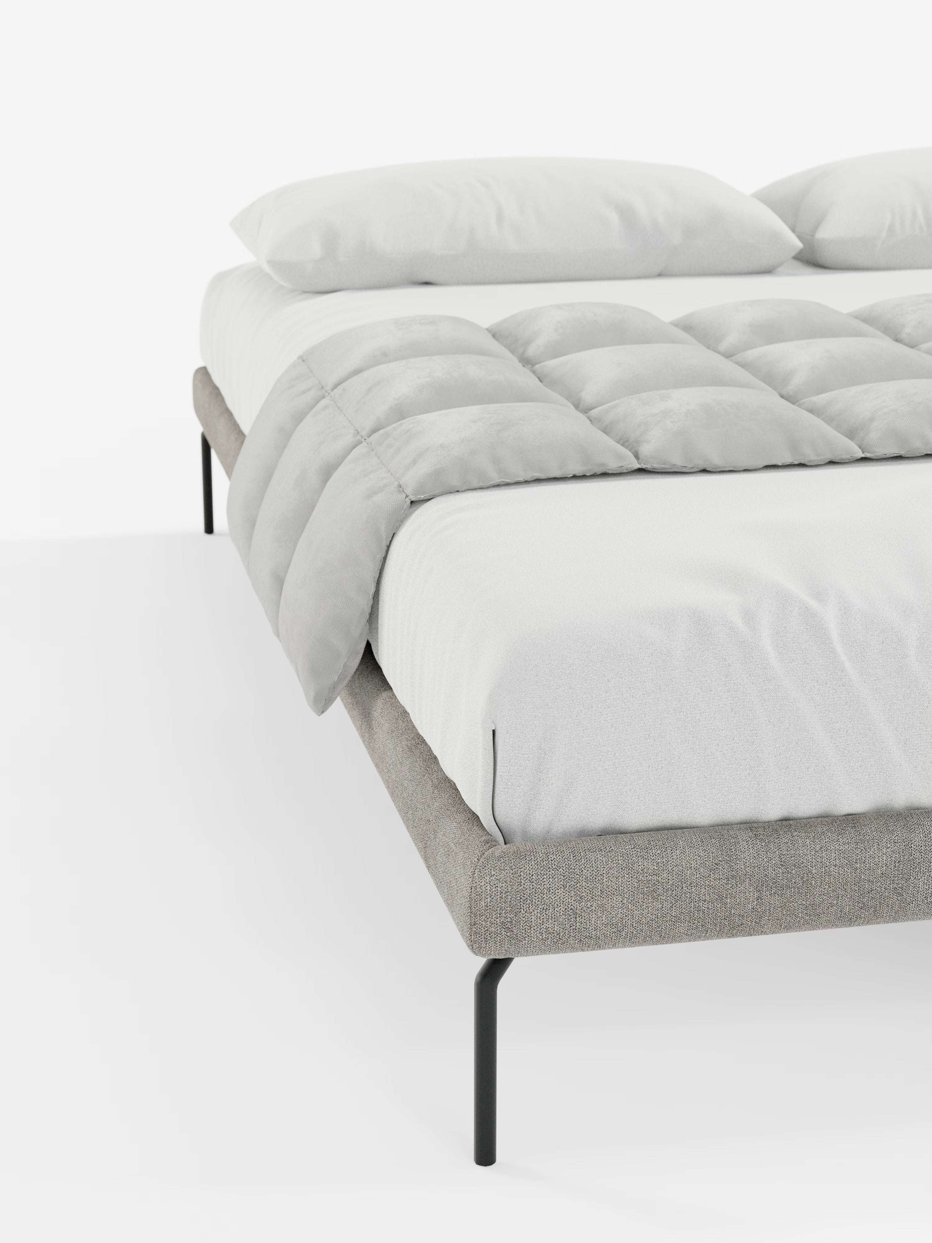 Ring Sommier acolchado desenfundable con patas de metal y tejido impermeable Soft Touch