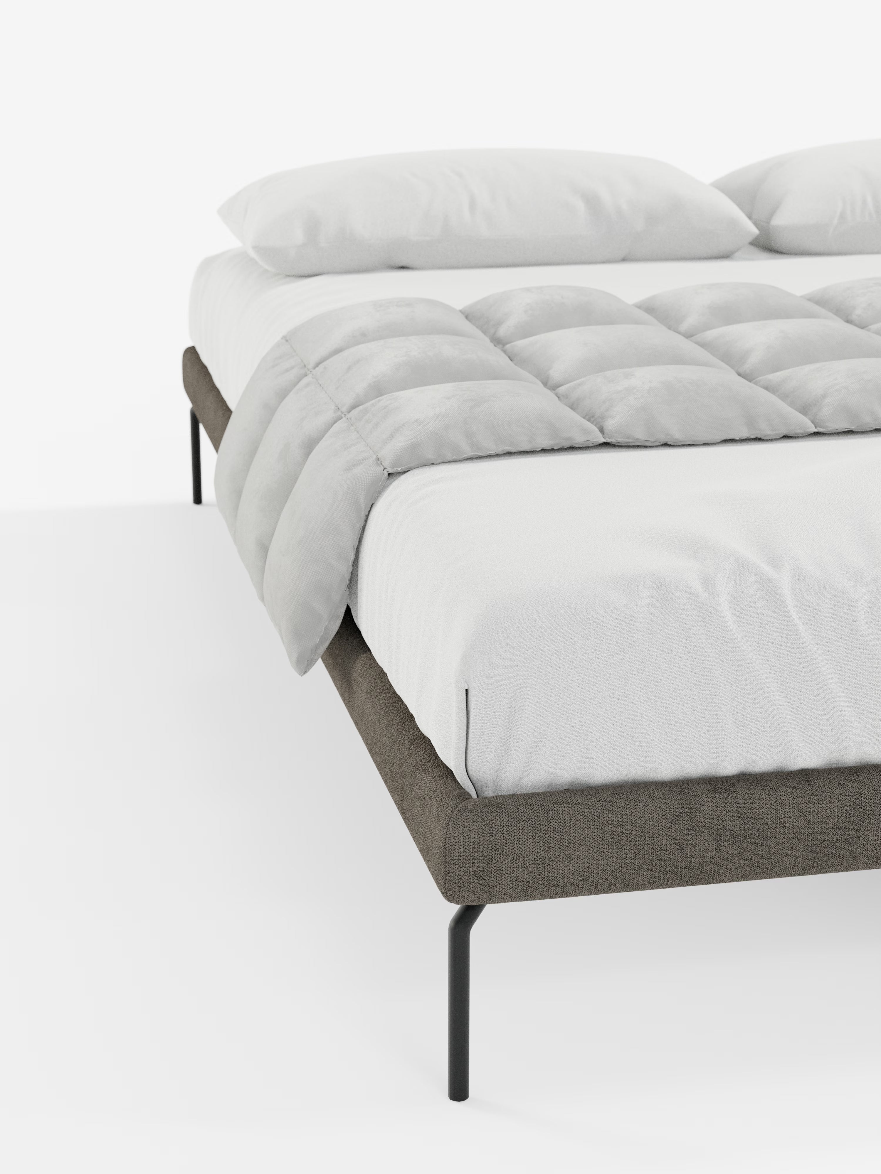 Ring Sommier acolchado desenfundable con patas de metal y tejido impermeable Soft Touch