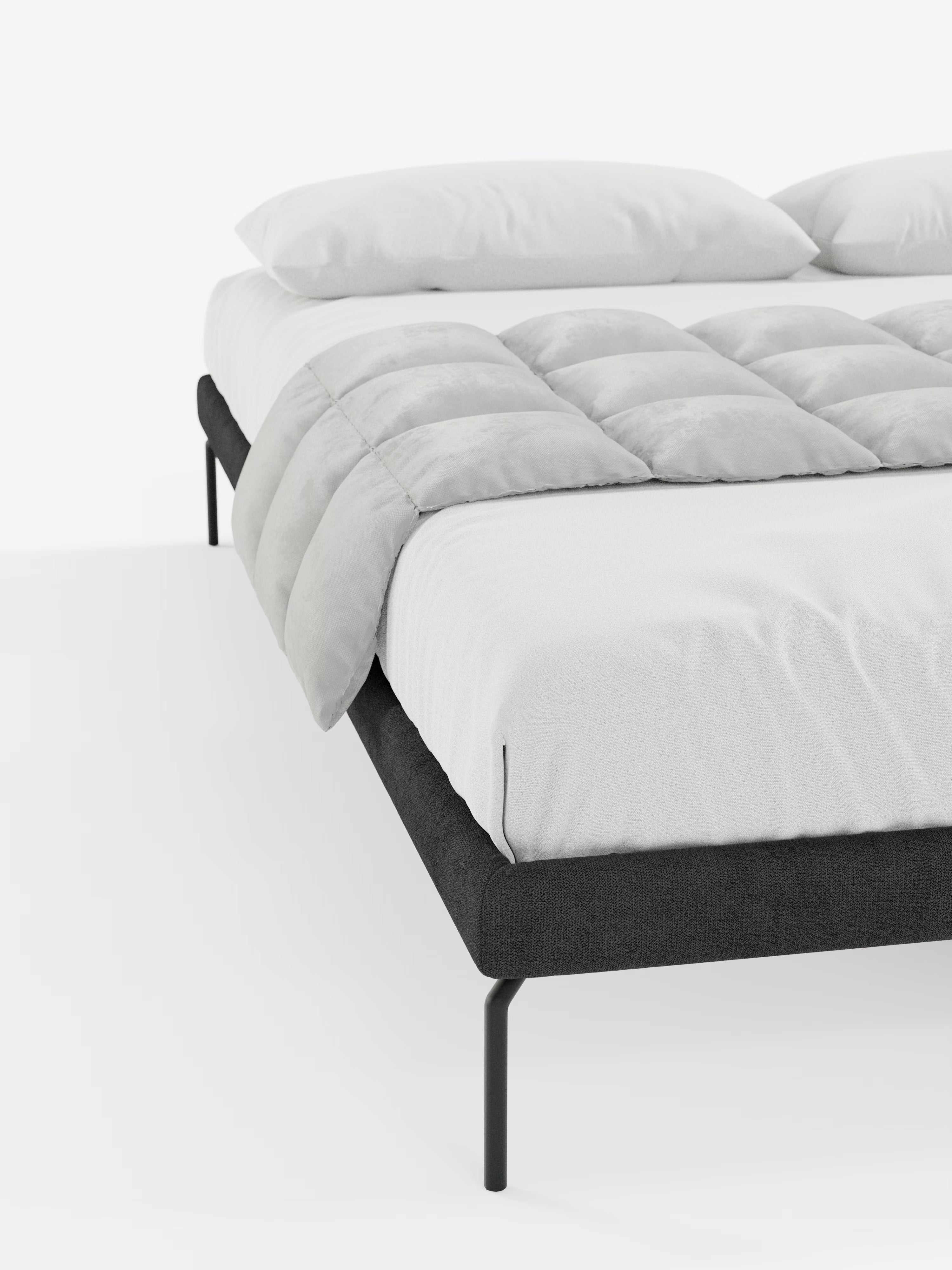 Ring Sommier acolchado desenfundable con patas de metal y tejido impermeable Soft Touch