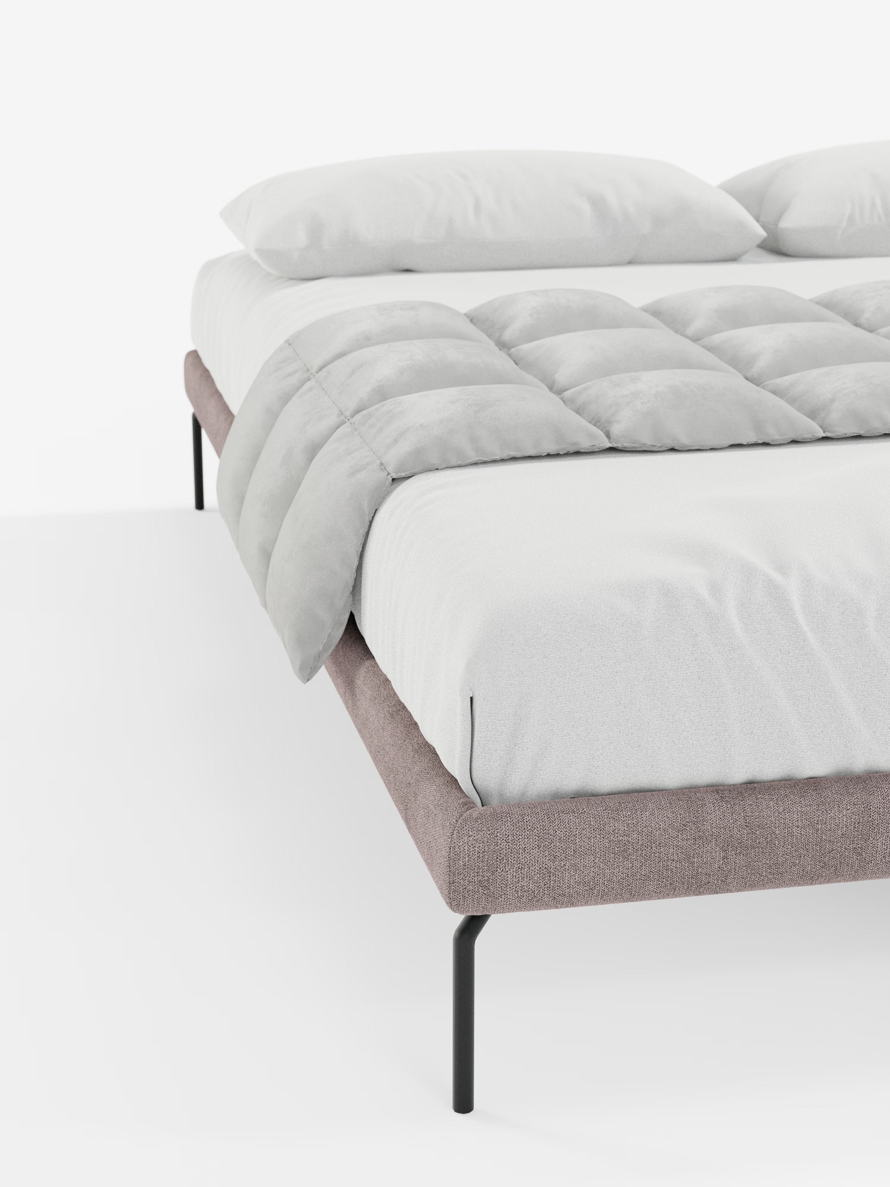 Ring Sommier acolchado desenfundable con patas de metal y tejido impermeable Soft Touch