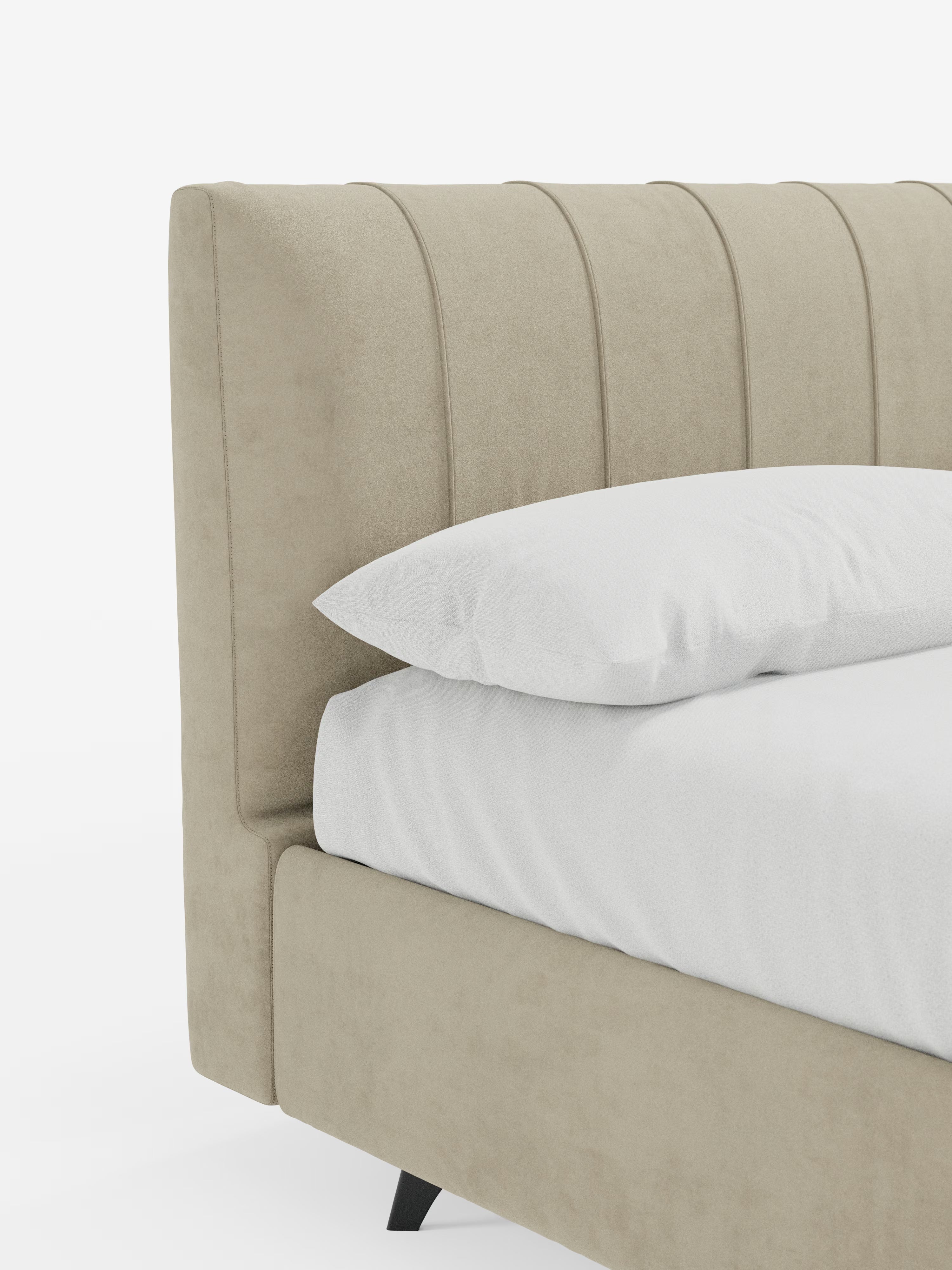 Bogart Modern double storage bed in stain-resistant microfiber, removable cover, and spacious compartment