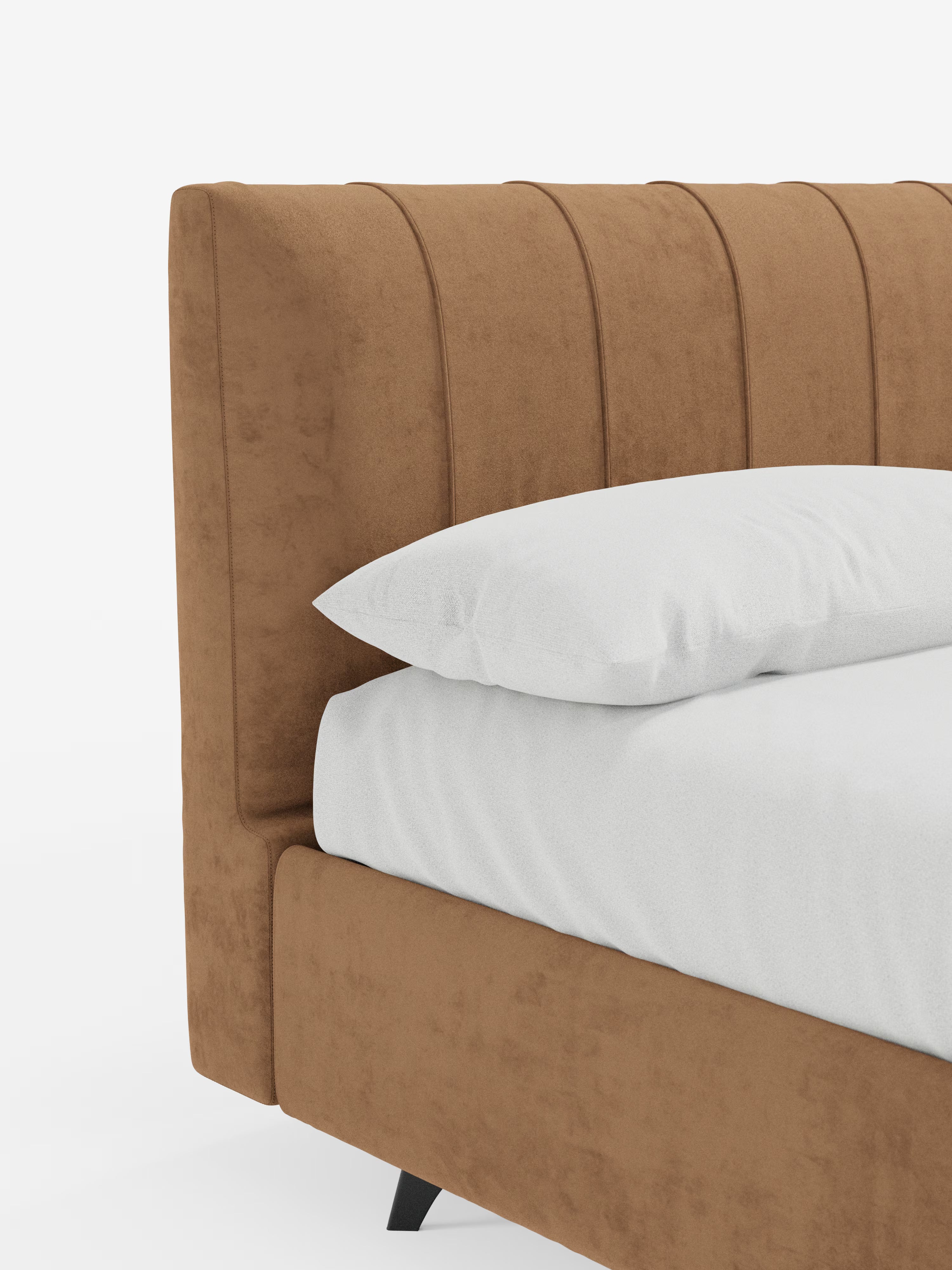 Bogart Modern double storage bed in stain-resistant microfiber, removable cover, and spacious compartment