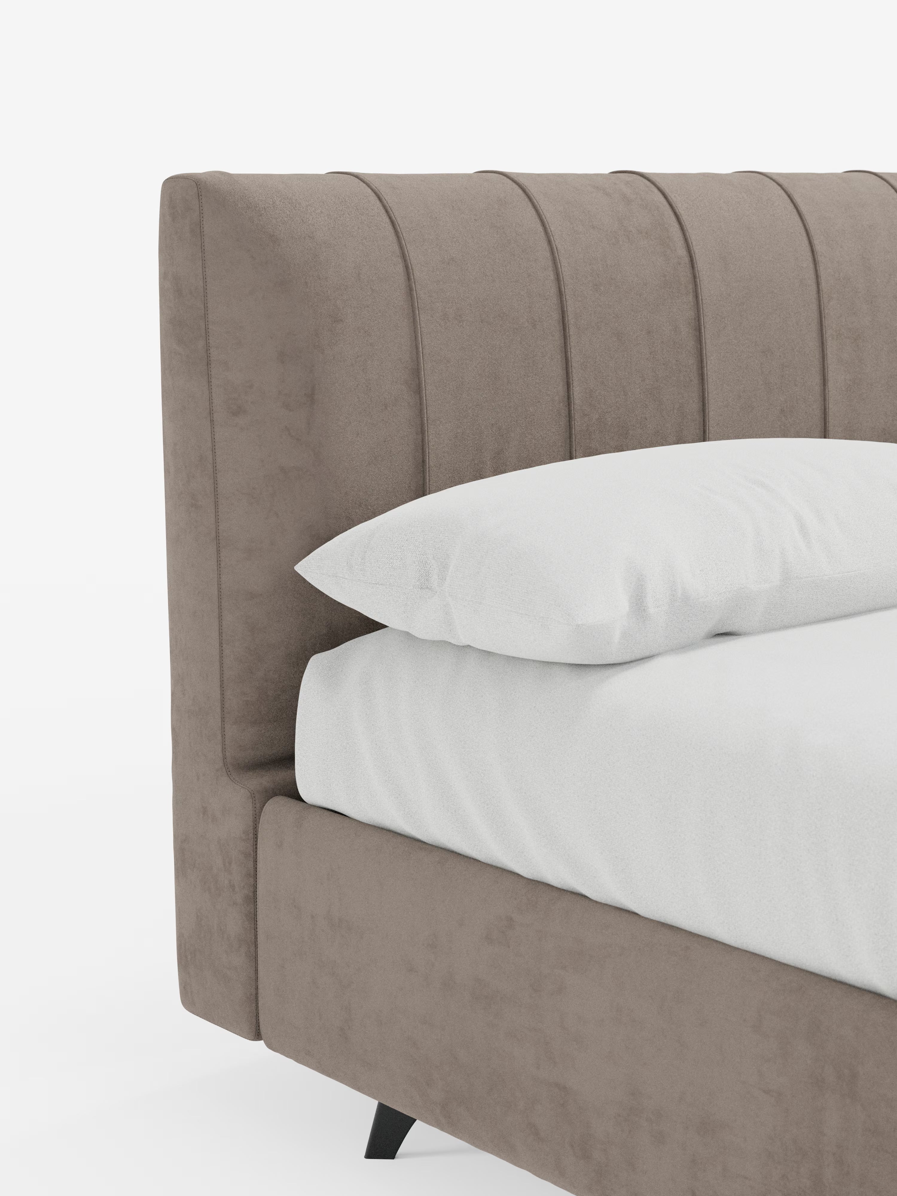 Bogart Modern double storage bed in stain-resistant microfiber, removable cover, and spacious compartment