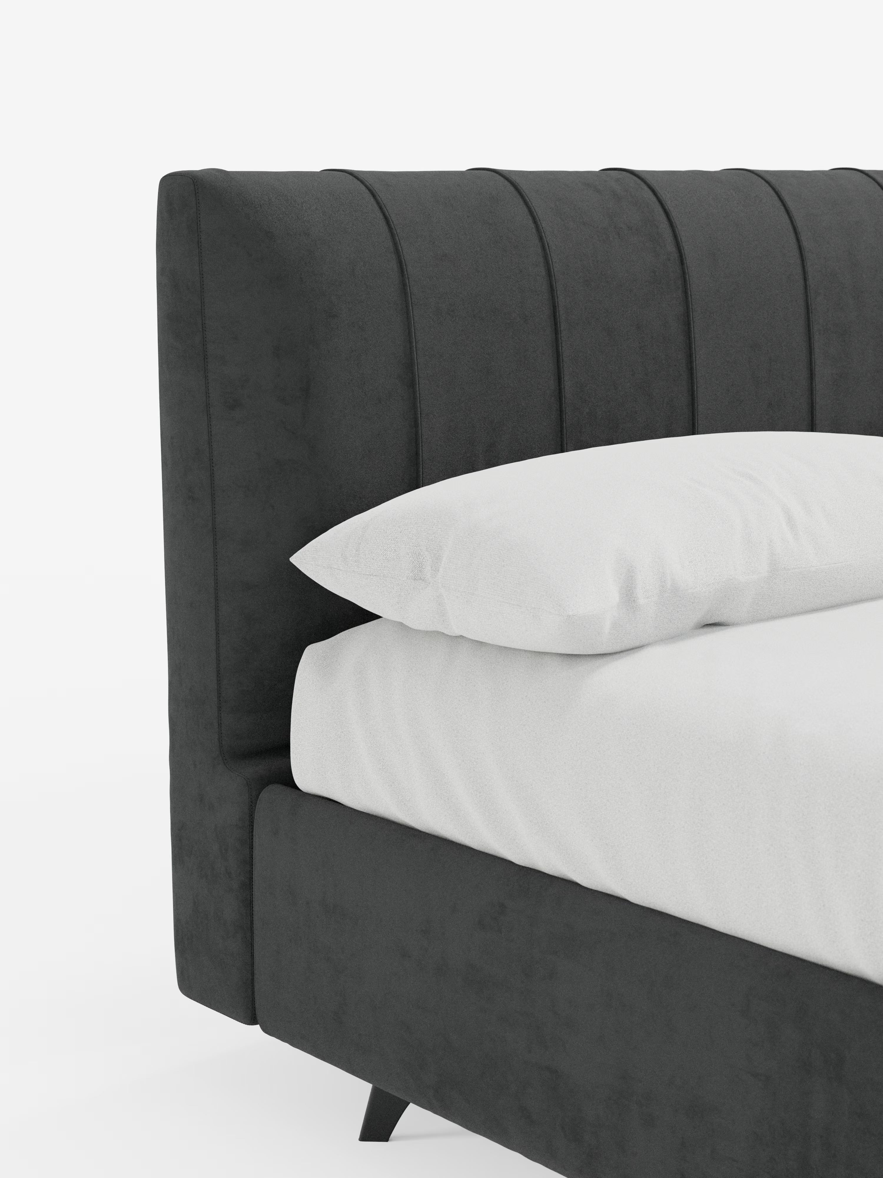 Bogart Modern double storage bed in stain-resistant microfiber, removable cover, and spacious compartment