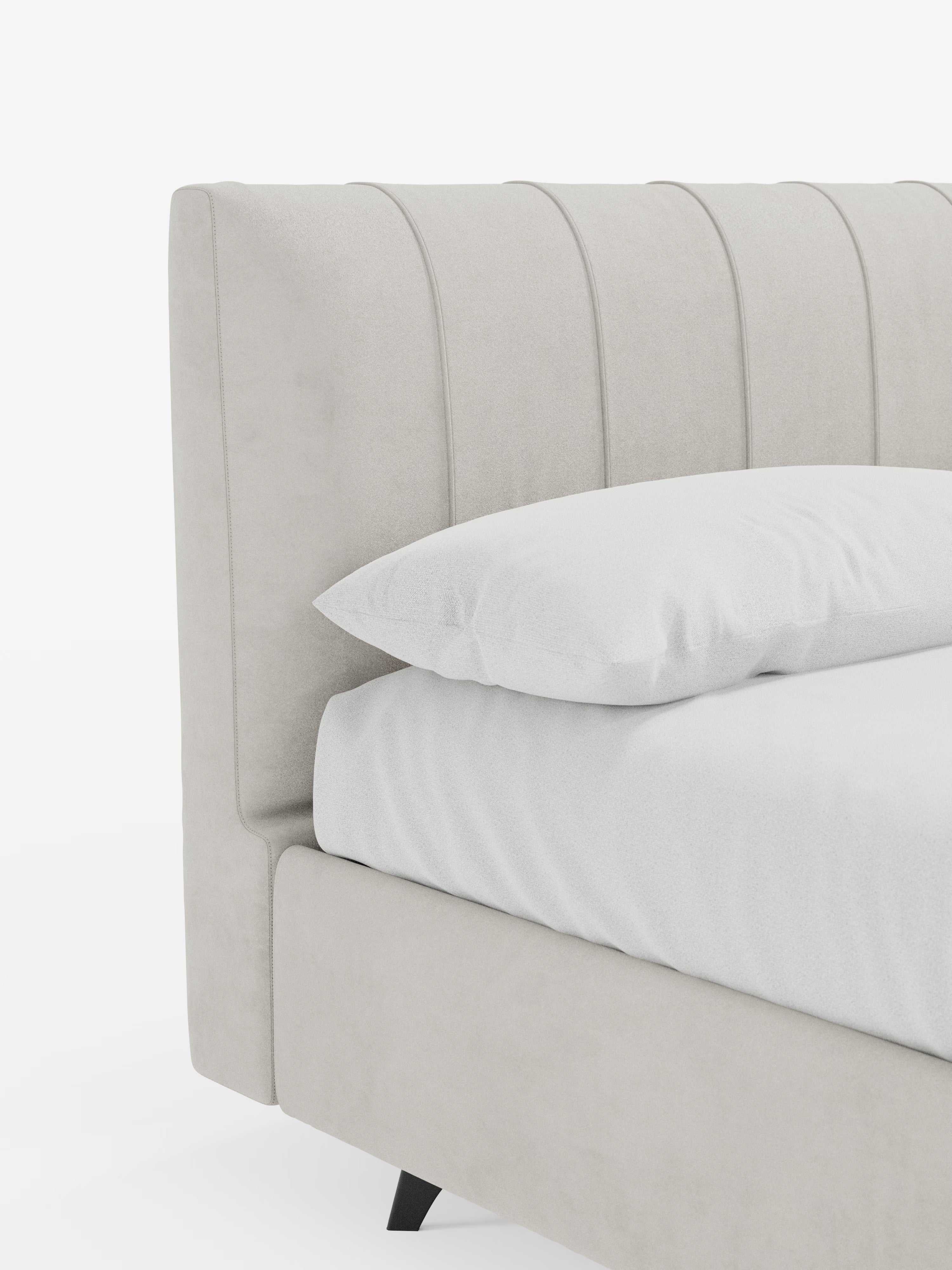 Bogart Modern double storage bed in stain-resistant microfiber, removable cover, and spacious compartment