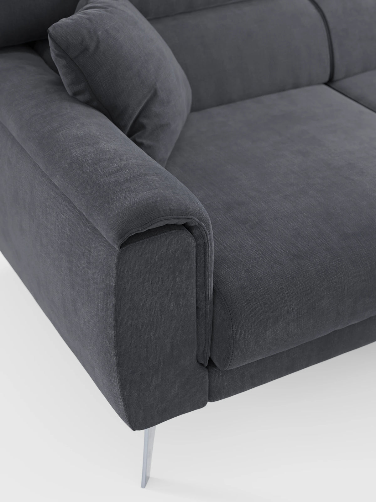 Caravaggio Sofa für 4 Personen mit drei ausziehbaren Sitzen und verstellbaren Kopfstützen aus fleckenabweisendem Stoff