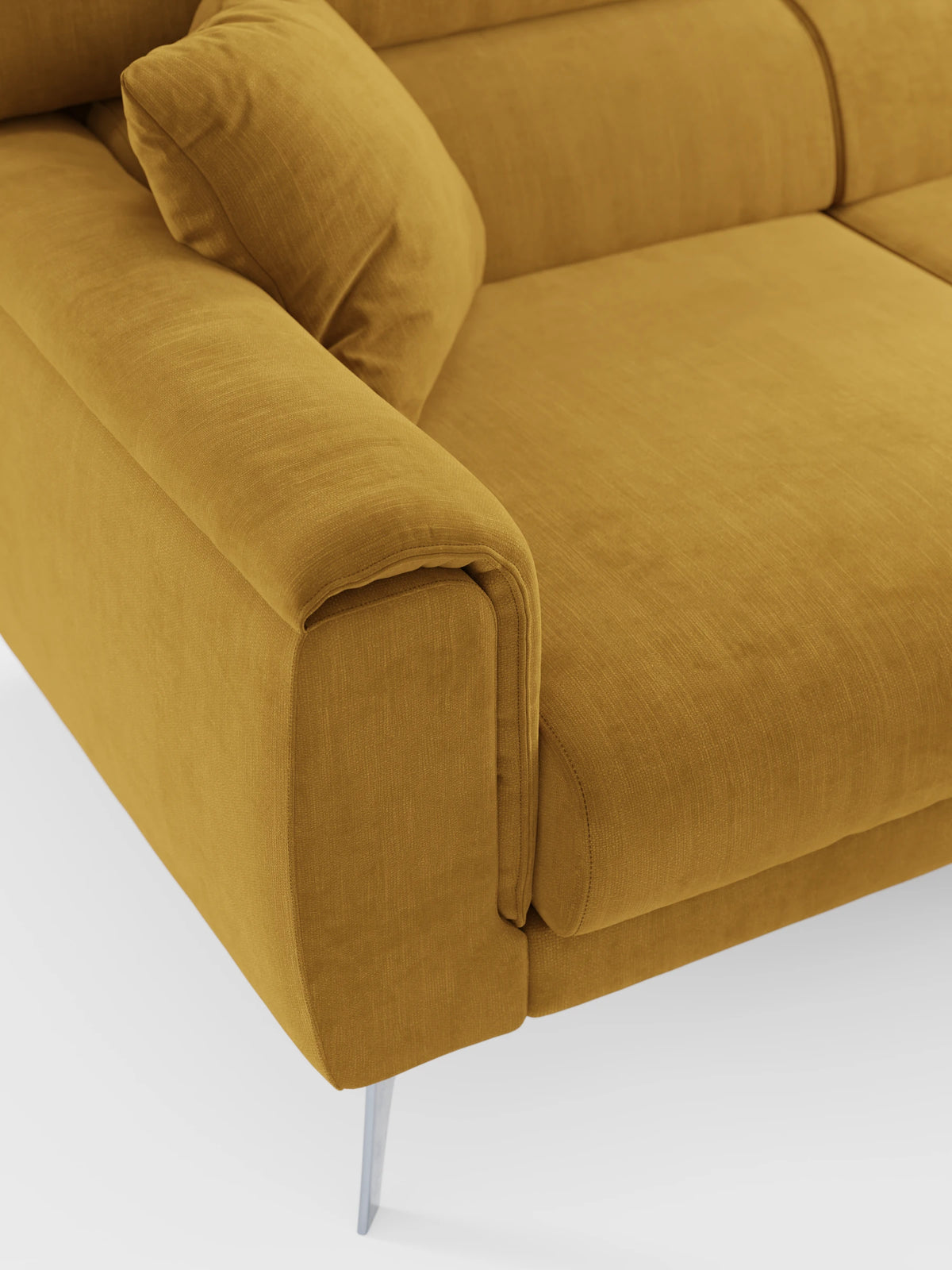 Caravaggio Sofa für 4 Personen mit drei ausziehbaren Sitzen und verstellbaren Kopfstützen aus fleckenabweisendem Stoff