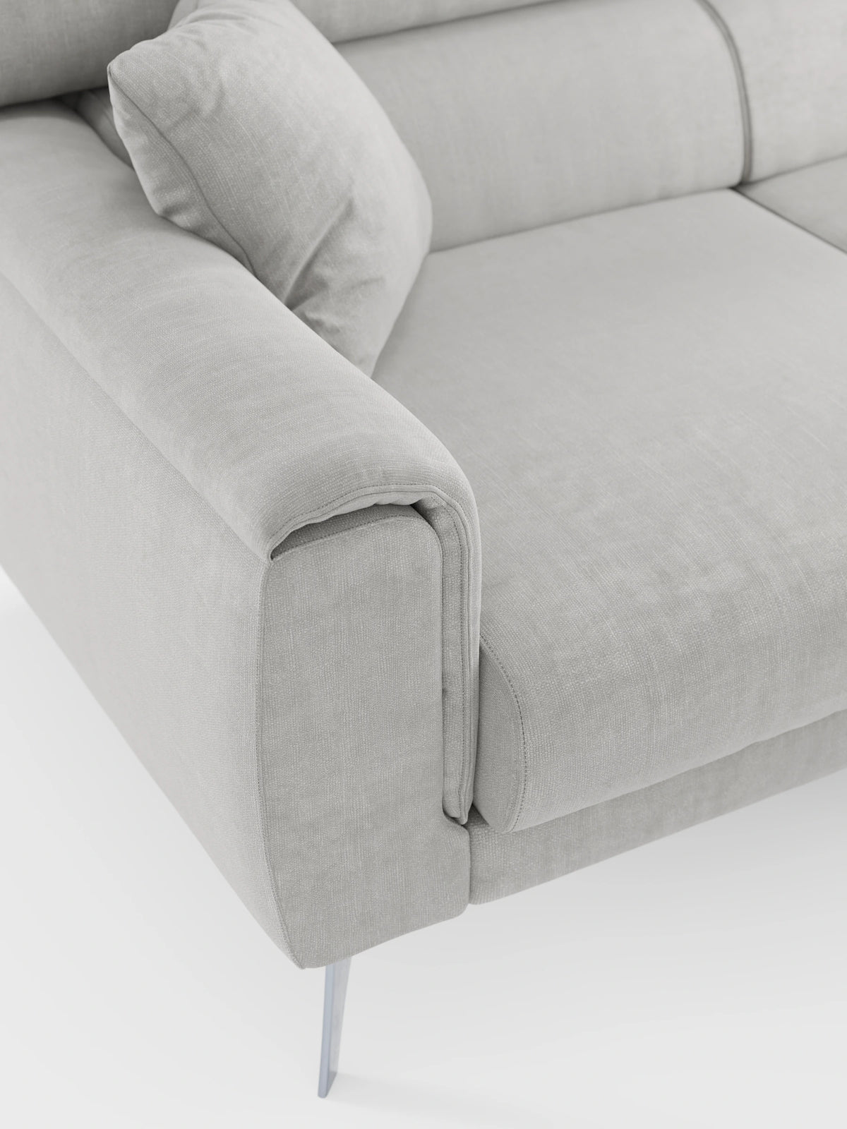Caravaggio Sofa für 4 Personen mit drei ausziehbaren Sitzen und verstellbaren Kopfstützen aus fleckenabweisendem Stoff