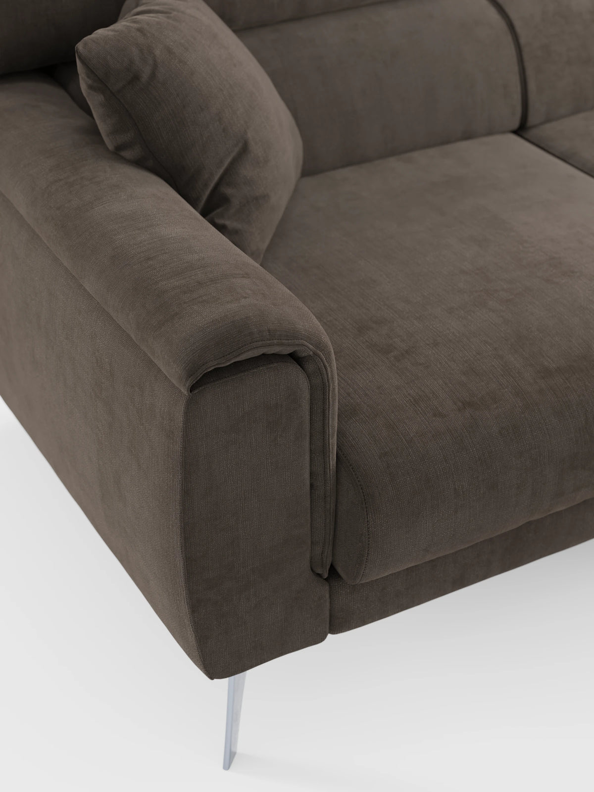Caravaggio Sofa für 4 Personen mit drei ausziehbaren Sitzen und verstellbaren Kopfstützen aus fleckenabweisendem Stoff