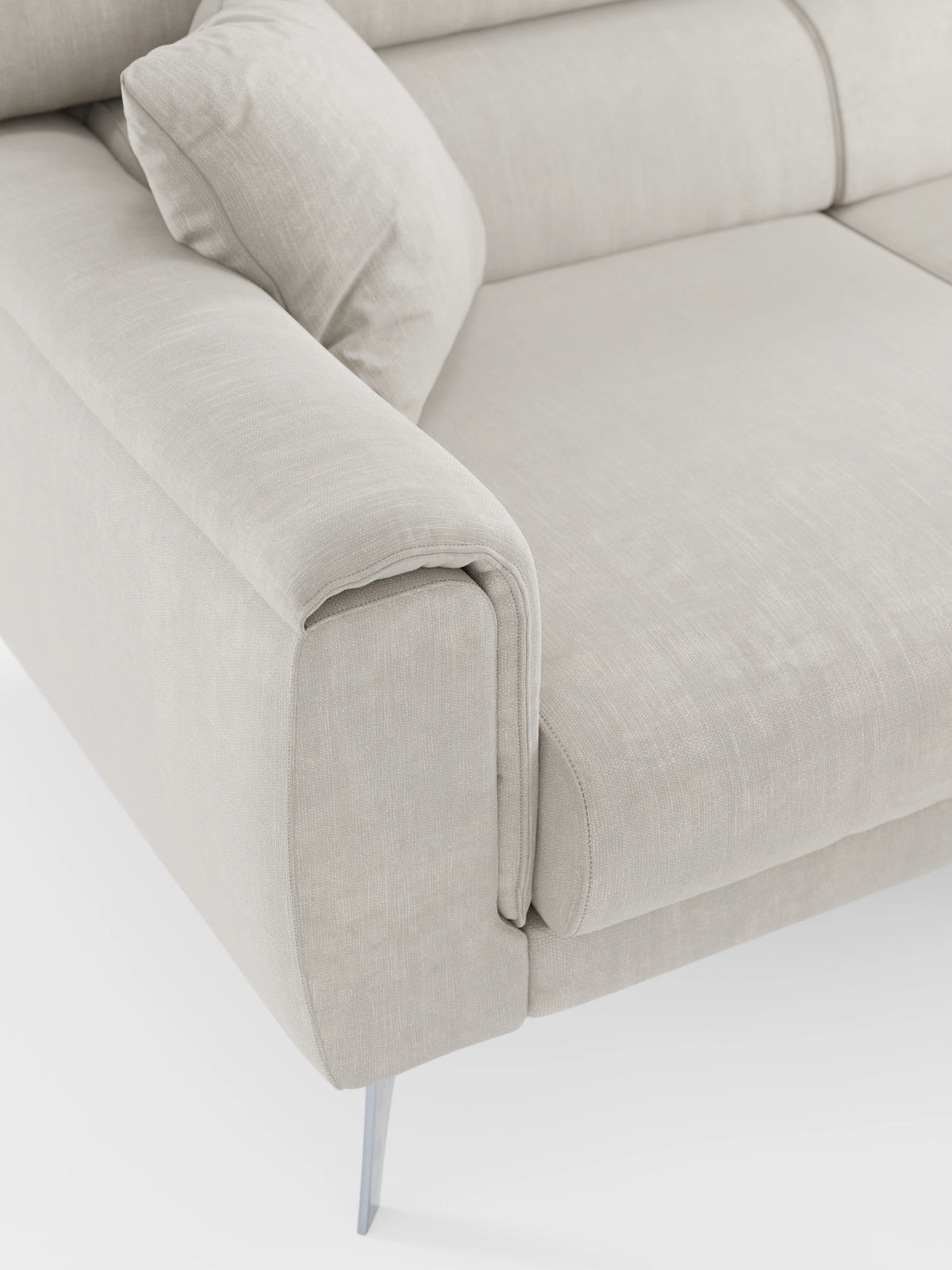 Caravaggio Sofa für 4 Personen mit drei ausziehbaren Sitzen und verstellbaren Kopfstützen aus fleckenabweisendem Stoff