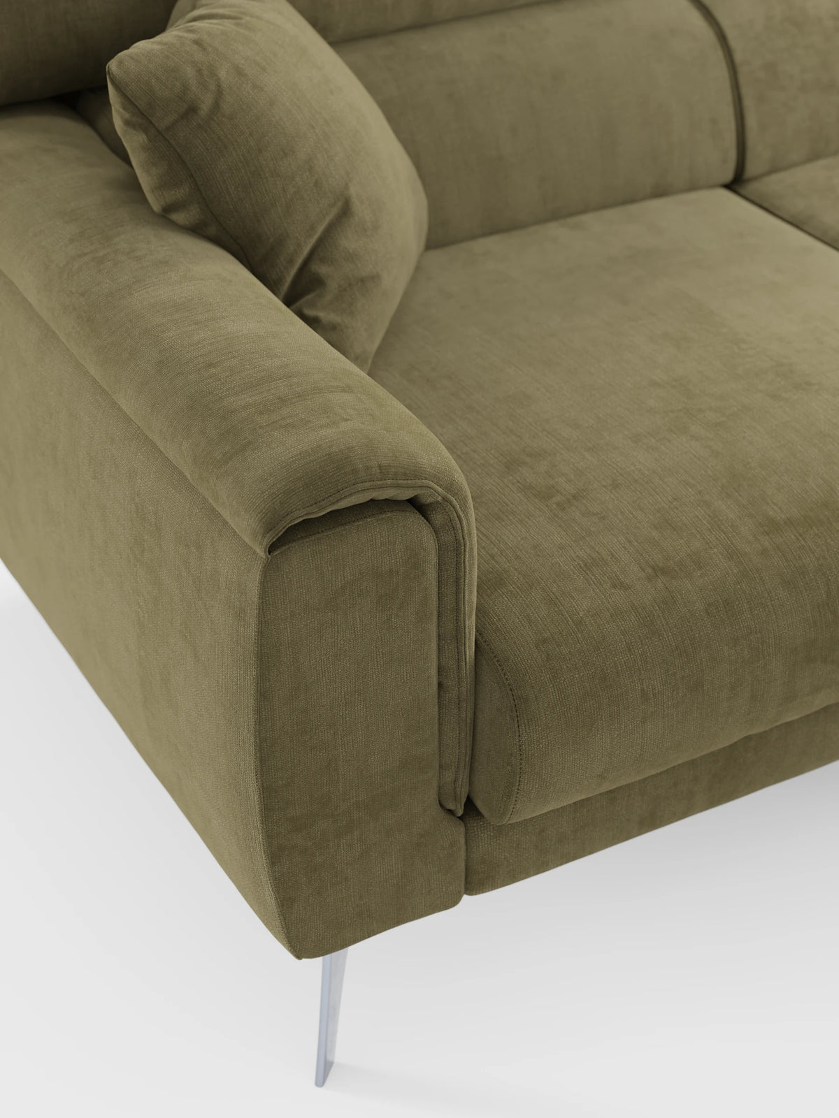 Caravaggio Sofa für 4 Personen mit drei ausziehbaren Sitzen und verstellbaren Kopfstützen aus fleckenabweisendem Stoff