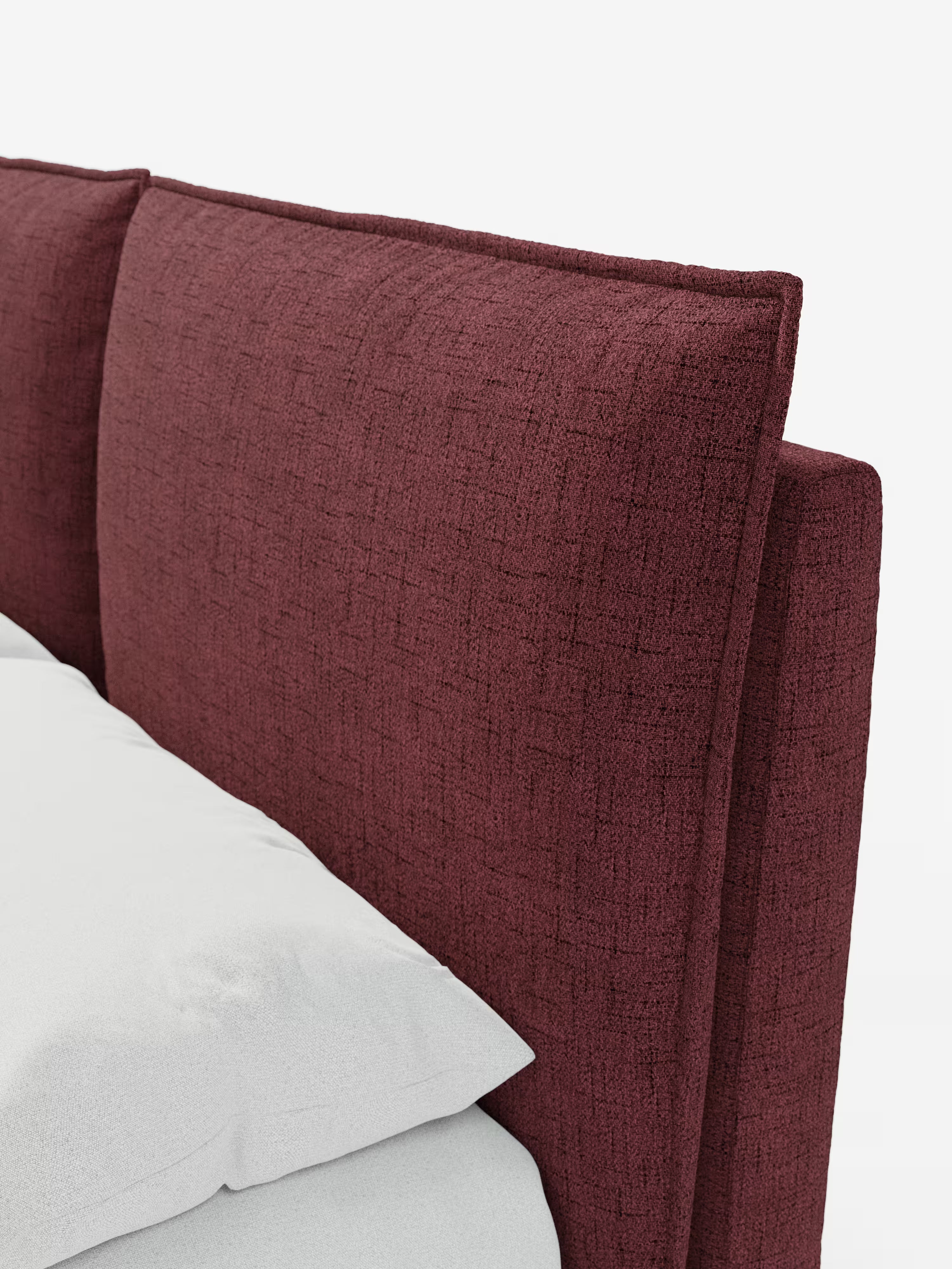 Cloe Cama acolchada de diseño elegante con patas de metal y tejido flameado impermeable