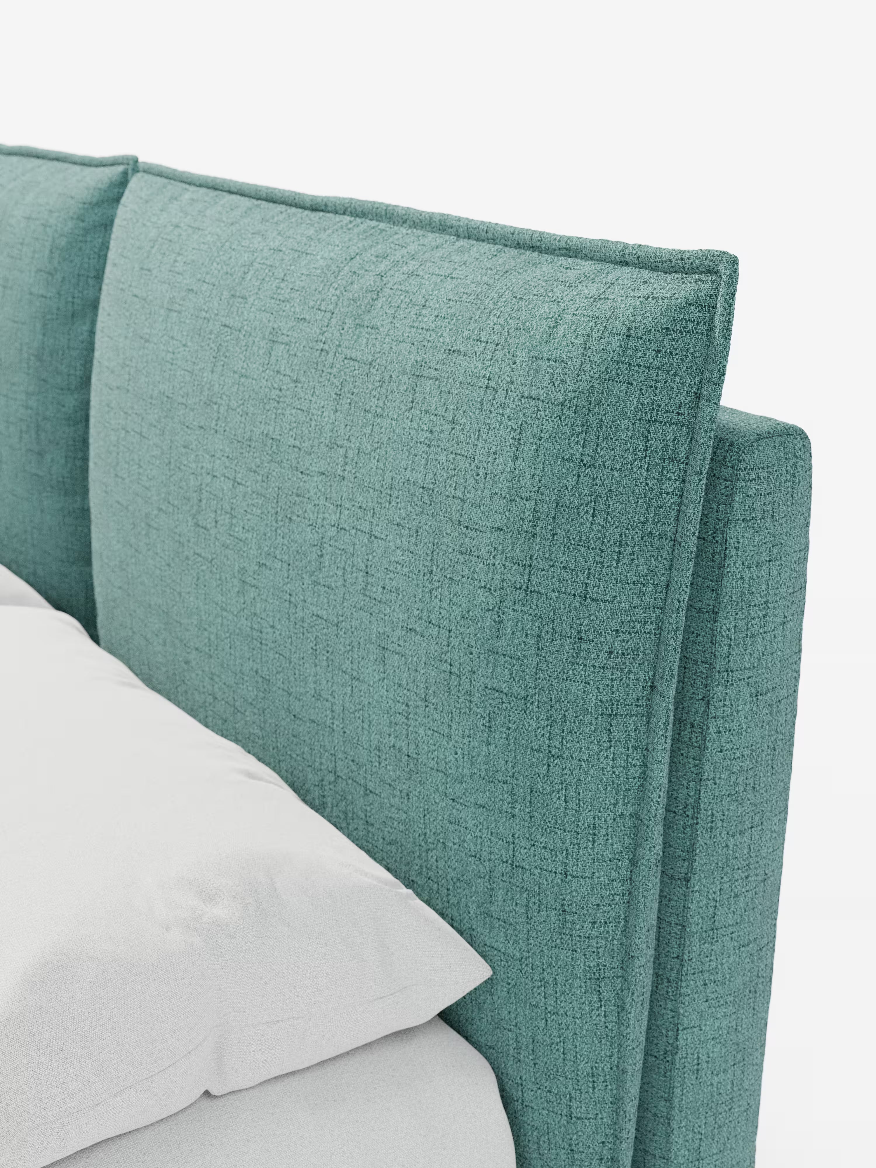 Cloe Cama acolchada de diseño elegante con patas de metal y tejido flameado impermeable