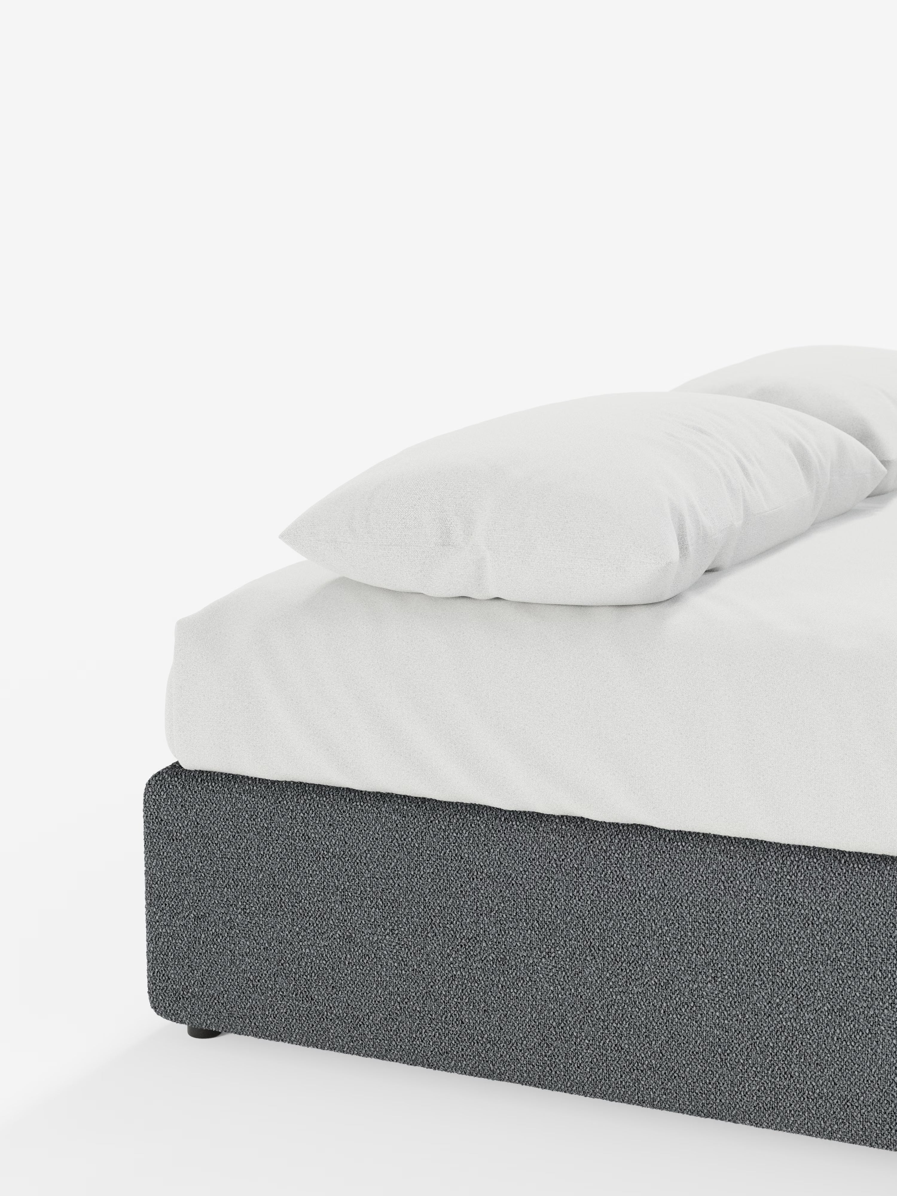 Ina Upholstered removable cover storage box spring in stain-resistant waterproof cotton-effect fabric