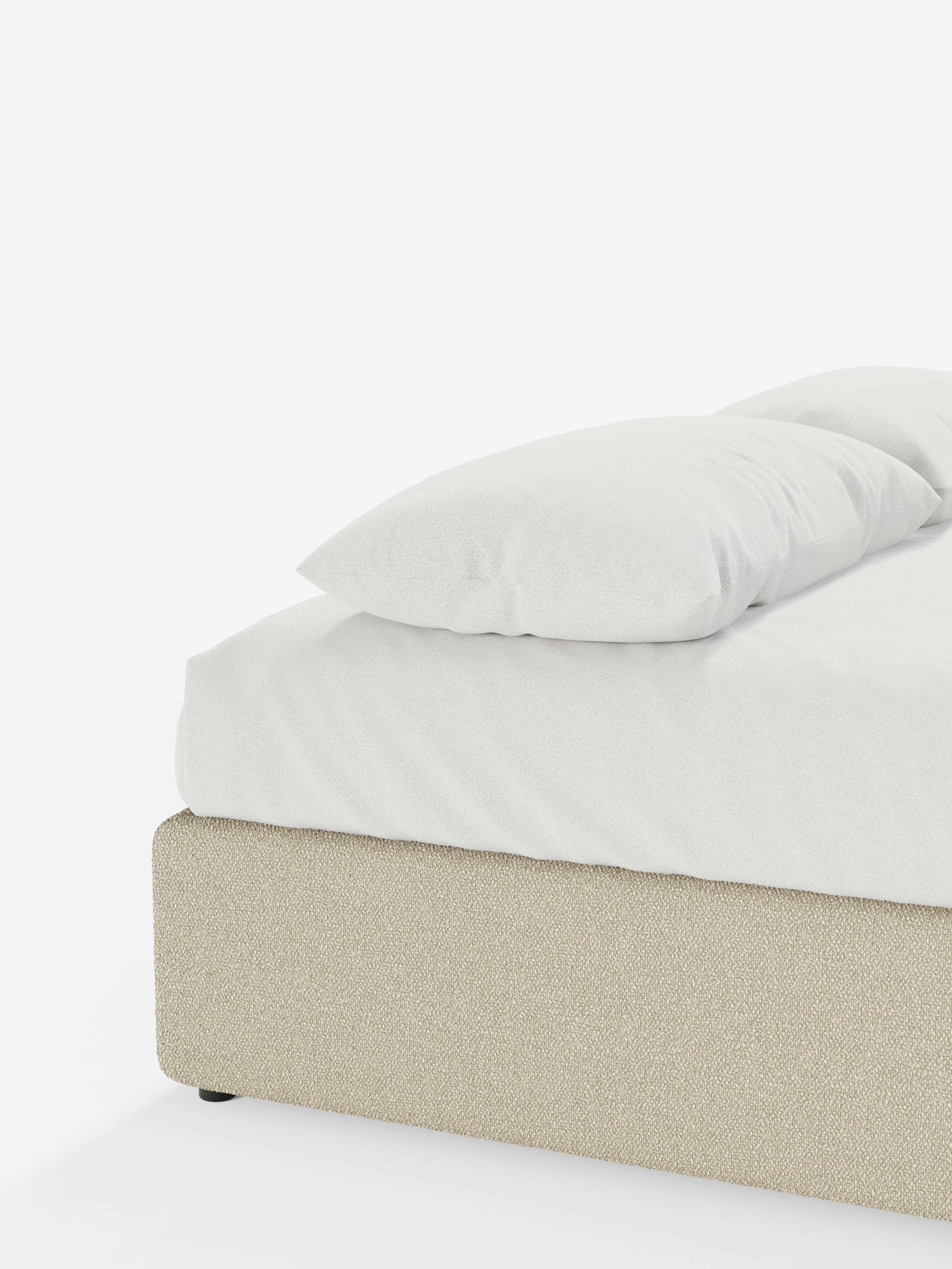 Ina Upholstered removable cover storage box spring in stain-resistant waterproof cotton-effect fabric