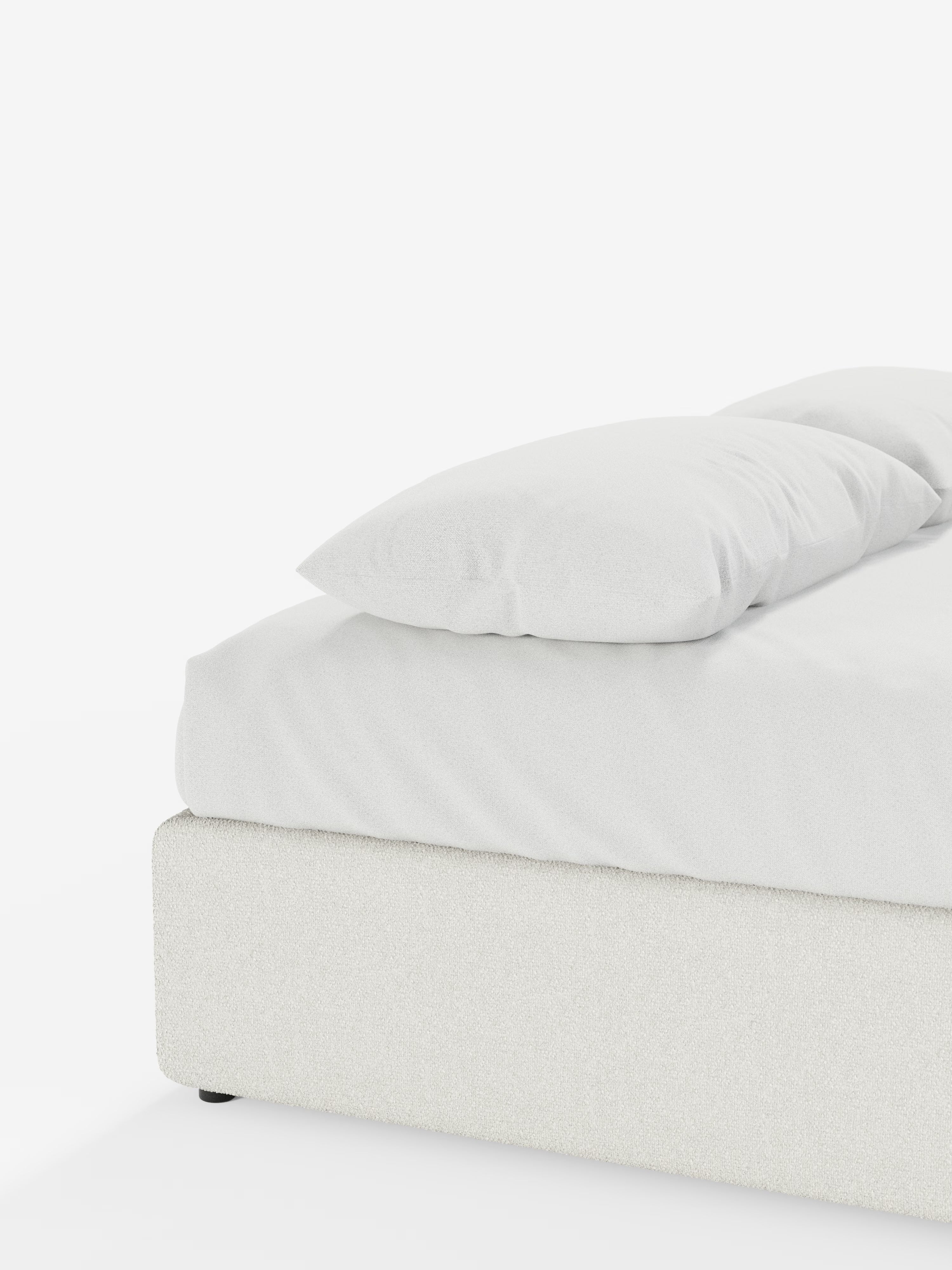 Ina Upholstered removable cover storage box spring in stain-resistant waterproof cotton-effect fabric