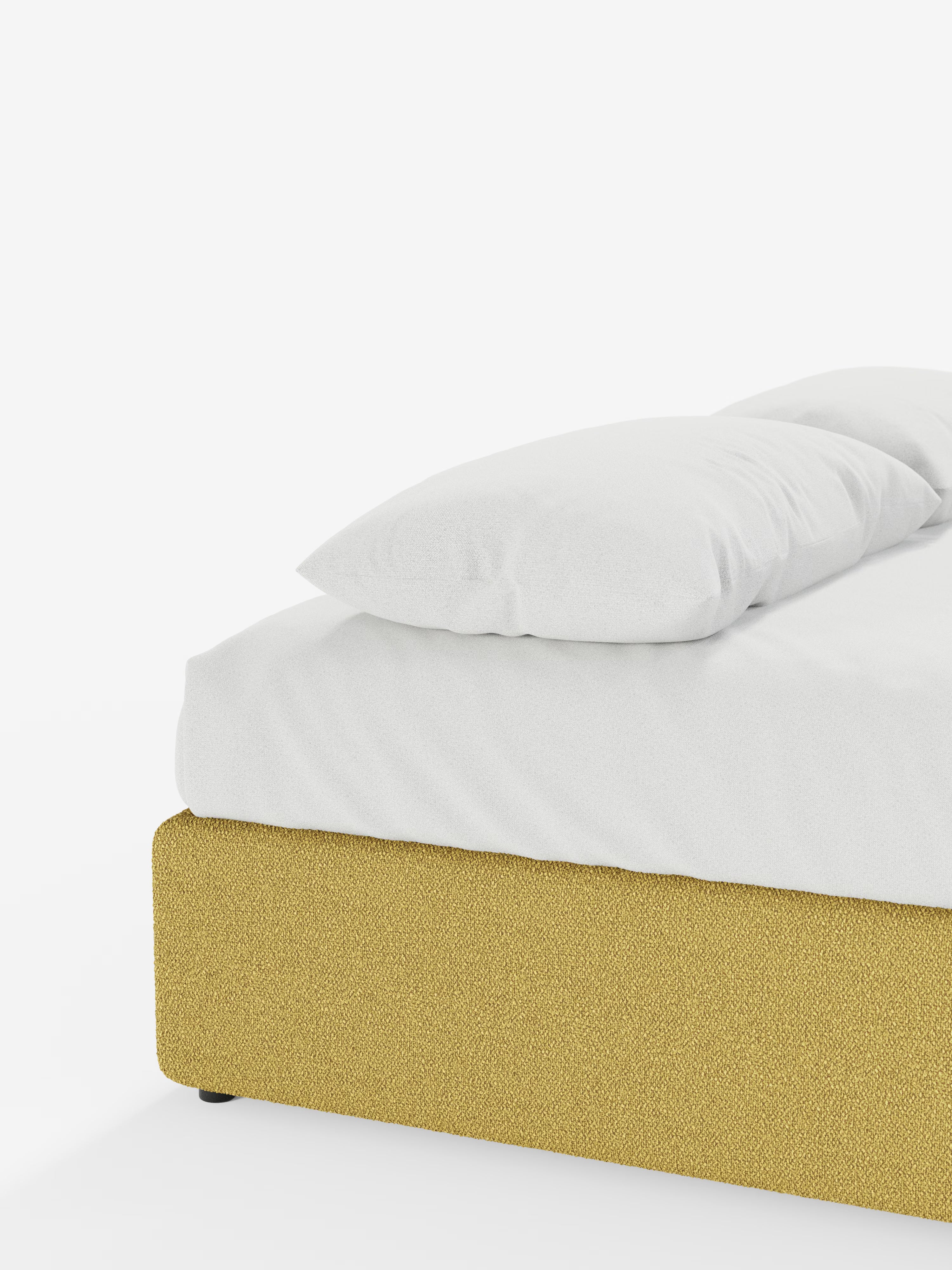 Ina Upholstered removable cover storage box spring in stain-resistant waterproof cotton-effect fabric