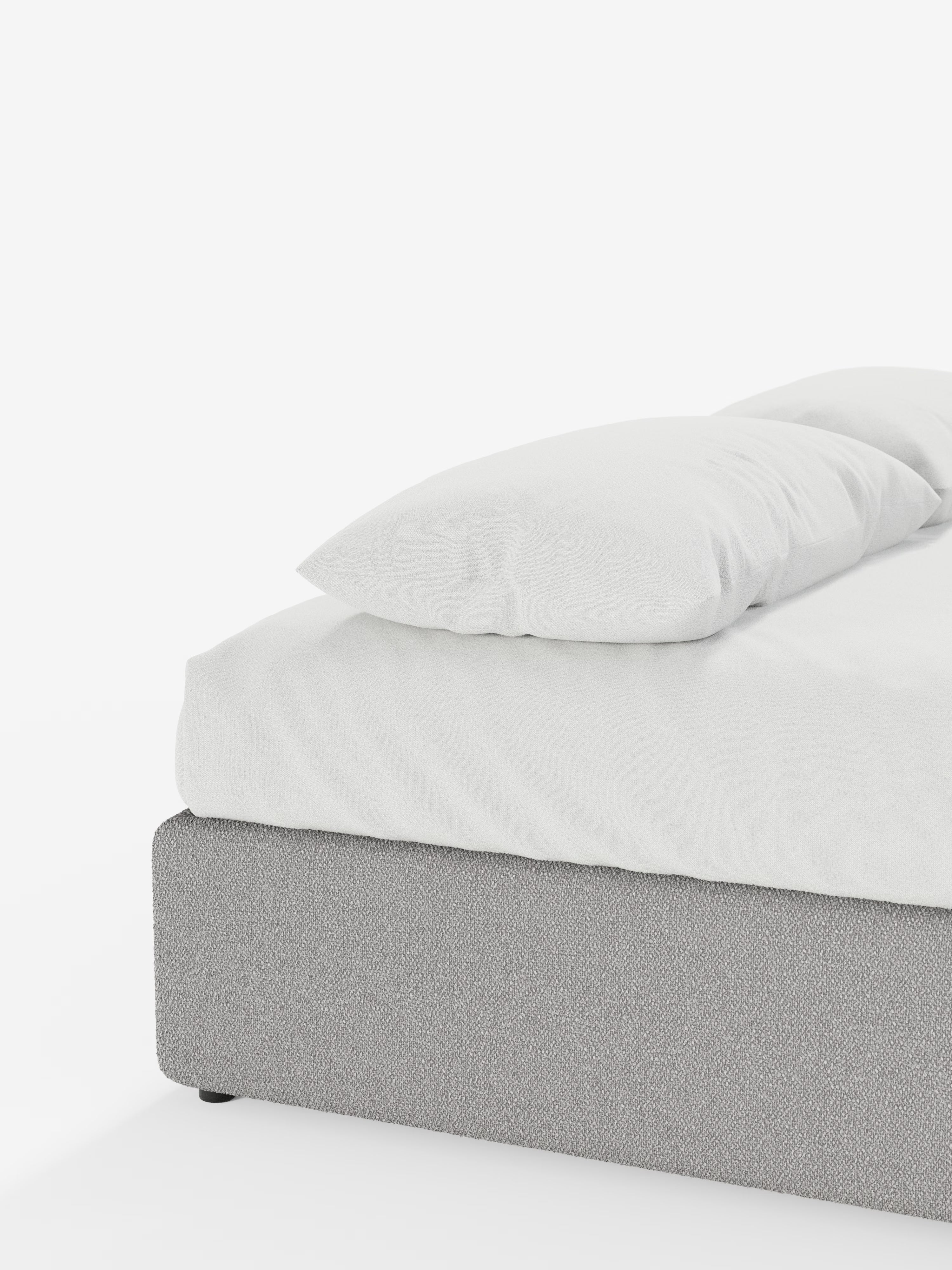 Ina Upholstered removable cover storage box spring in stain-resistant waterproof cotton-effect fabric