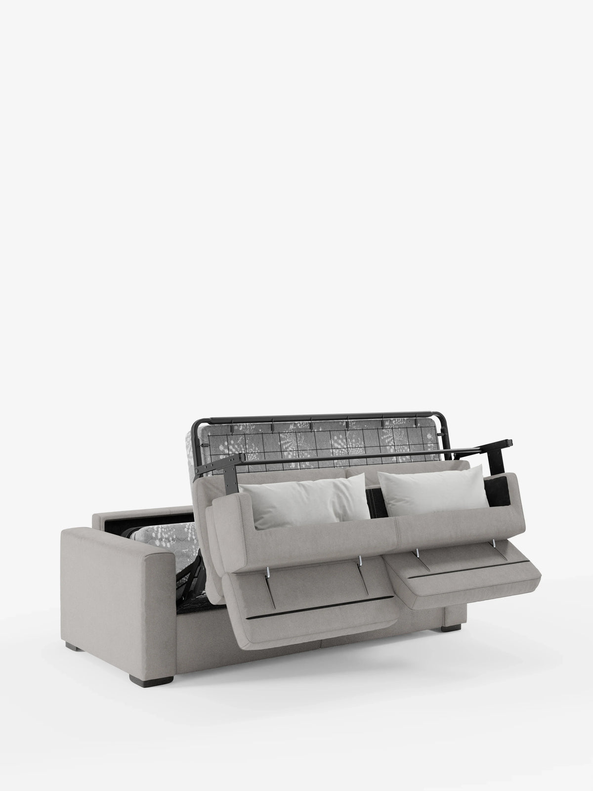 Maximus Divano letto 3 posti e materasso ALTO 20 cm - Poggiatesta reclinabili in tessuto smacchiabile Oeko-Tex