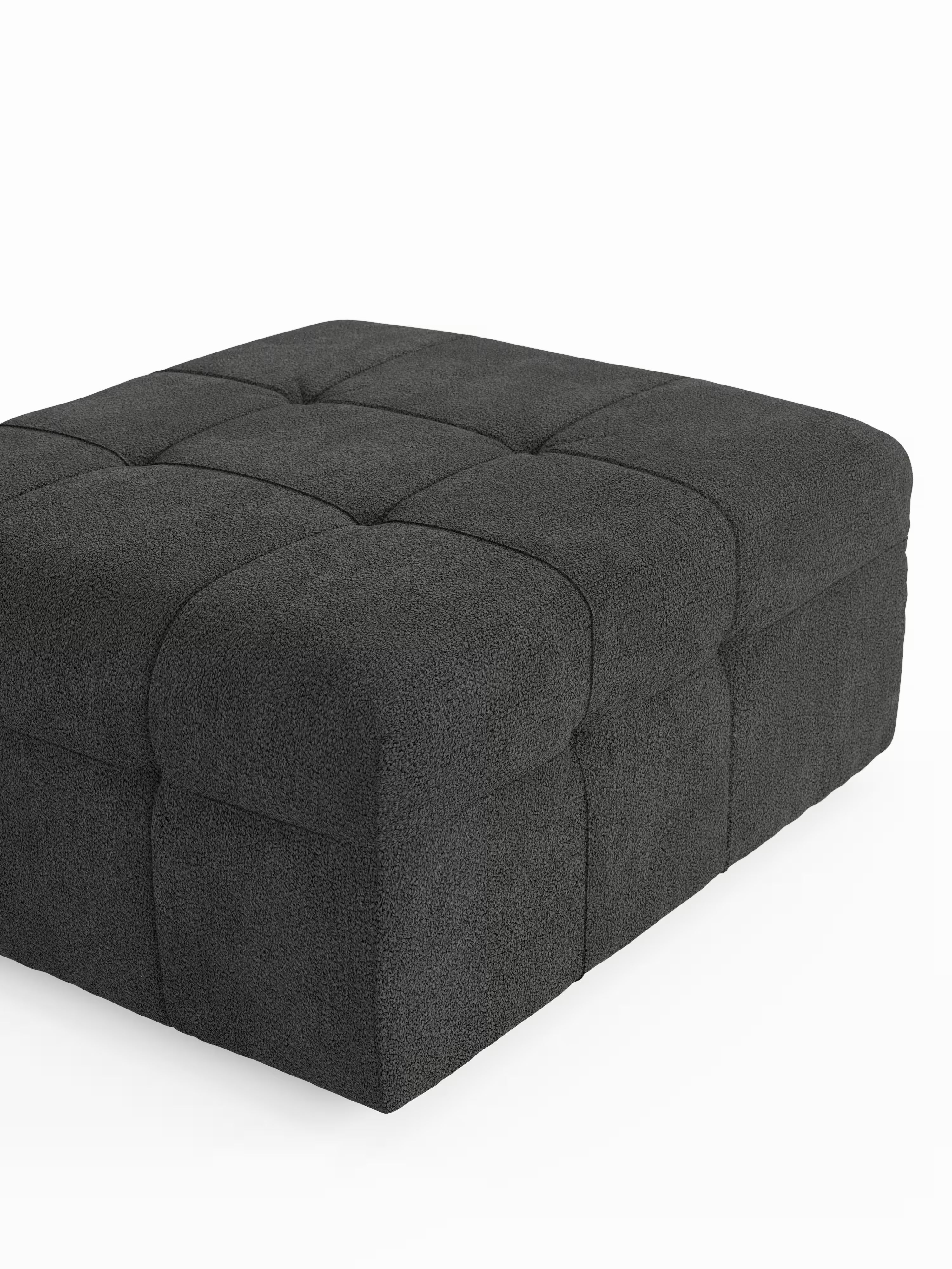 Mosaic puf moderno modular en tela bouclé antimanchas – capitoné y modular