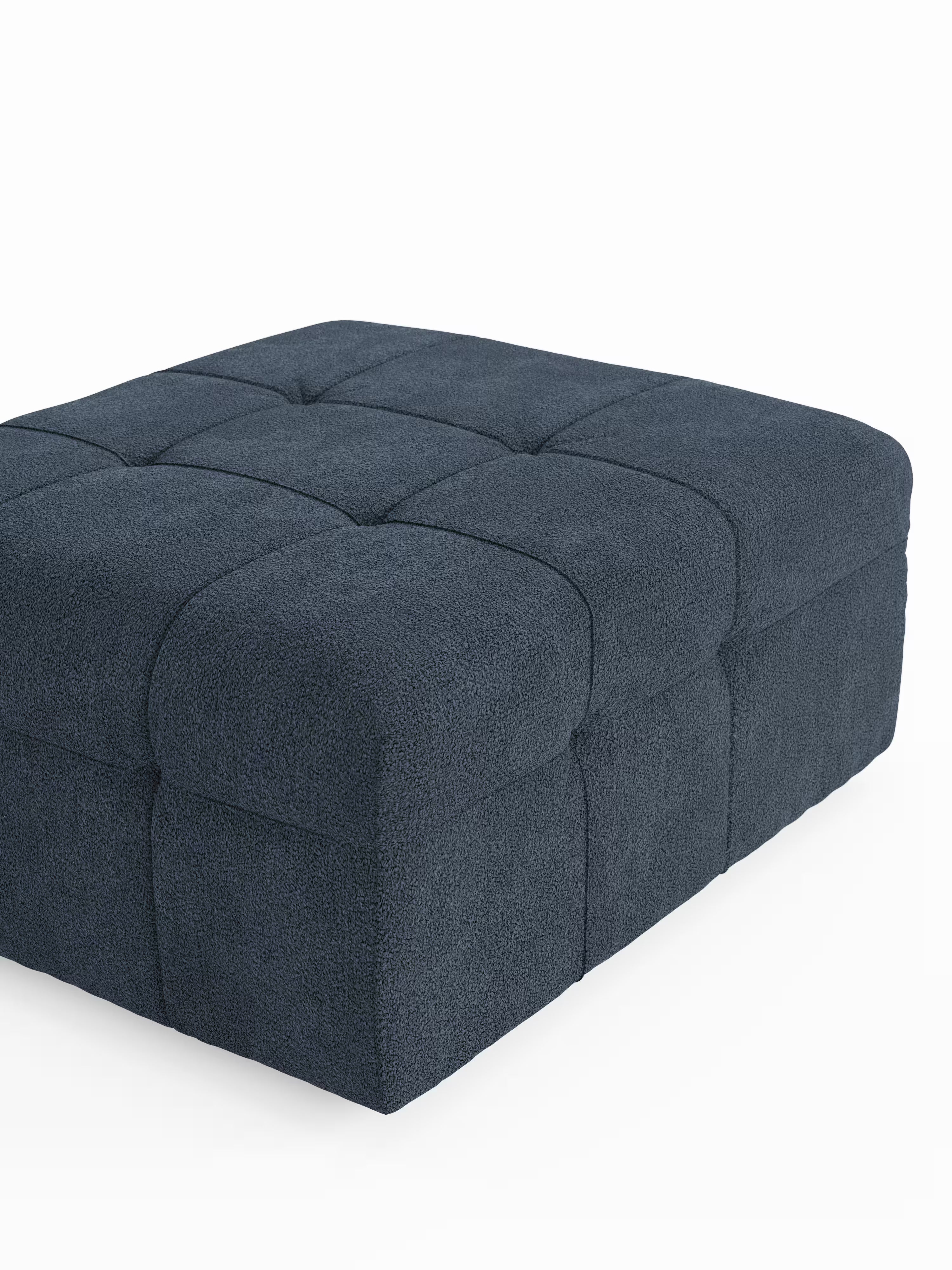 Mosaic puf moderno modular en tela bouclé antimanchas – capitoné y modular