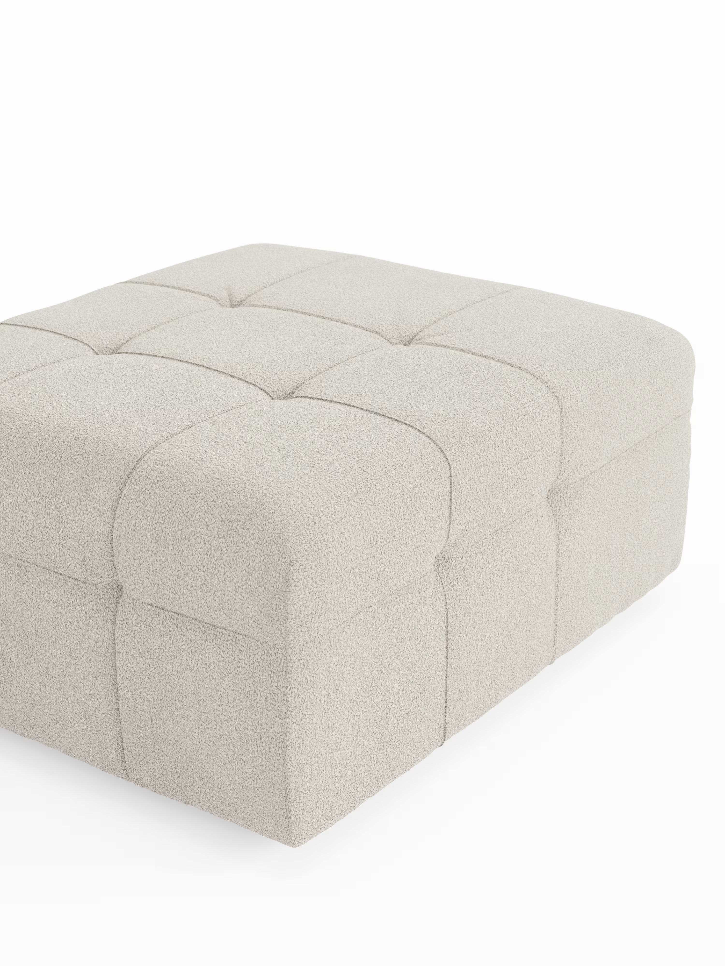 Mosaic puf moderno modular en tela bouclé antimanchas – capitoné y modular