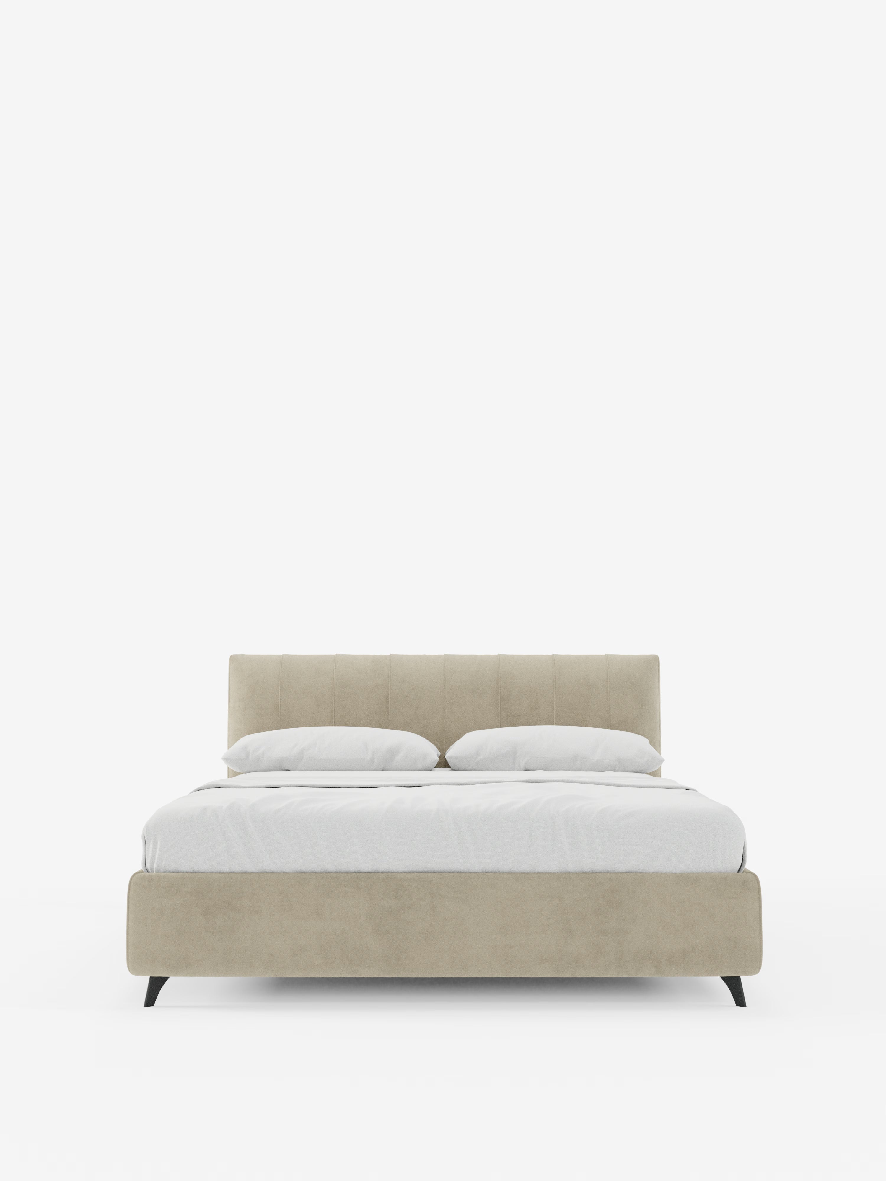 Bogart Modern double storage bed in stain-resistant microfiber, removable cover, and spacious compartment
