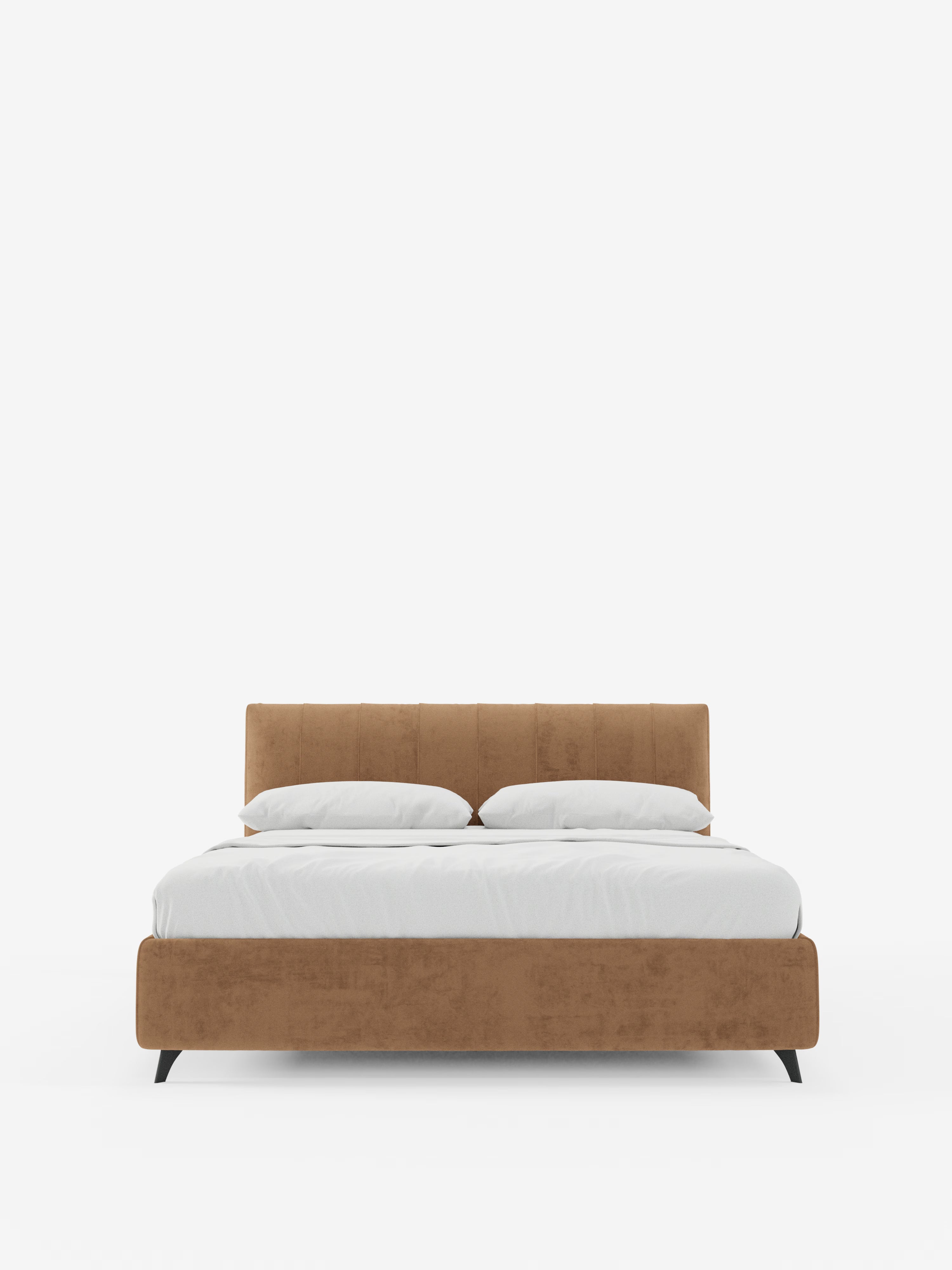 Bogart Modern double storage bed in stain-resistant microfiber, removable cover, and spacious compartment