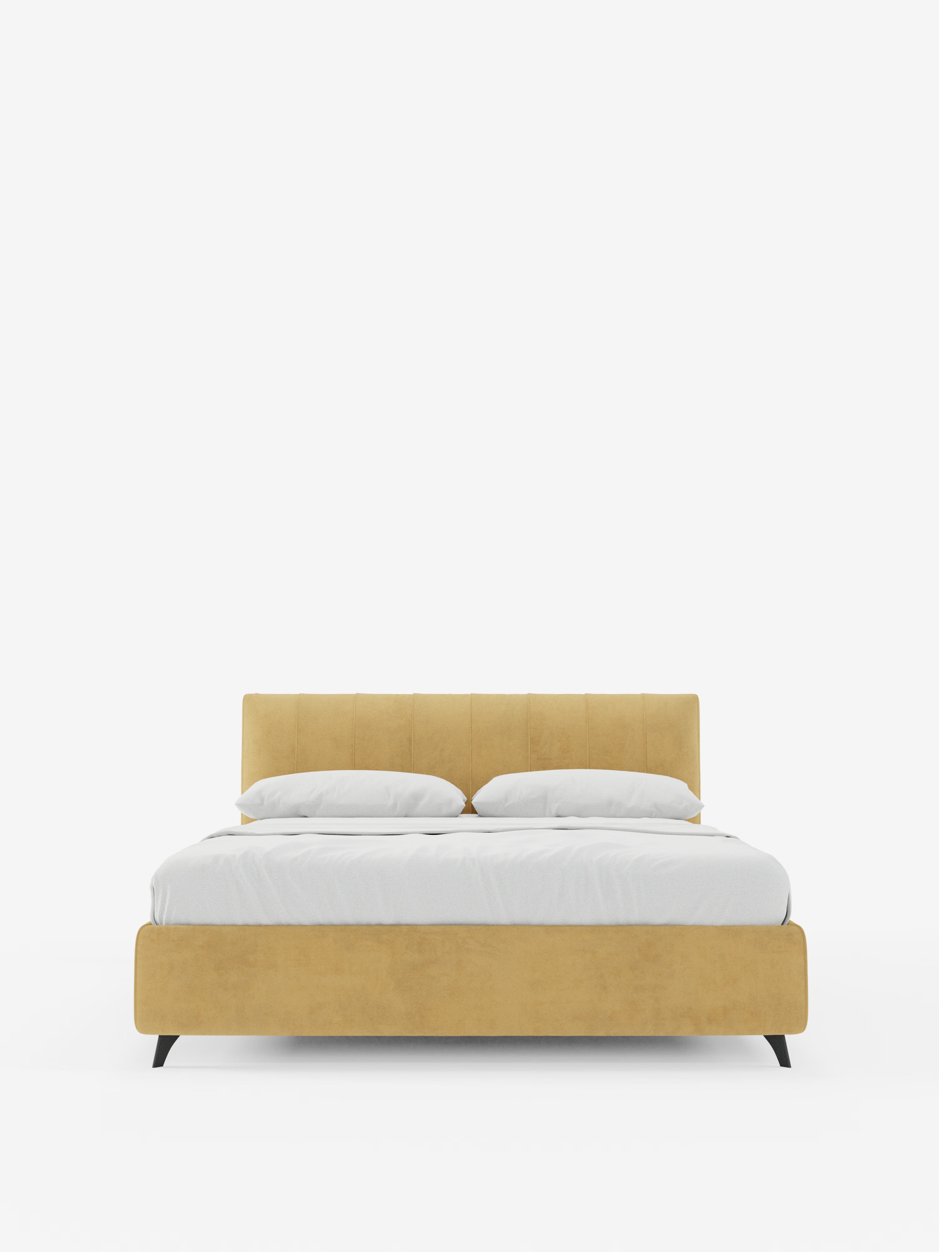 Bogart Modern double storage bed in stain-resistant microfiber, removable cover, and spacious compartment
