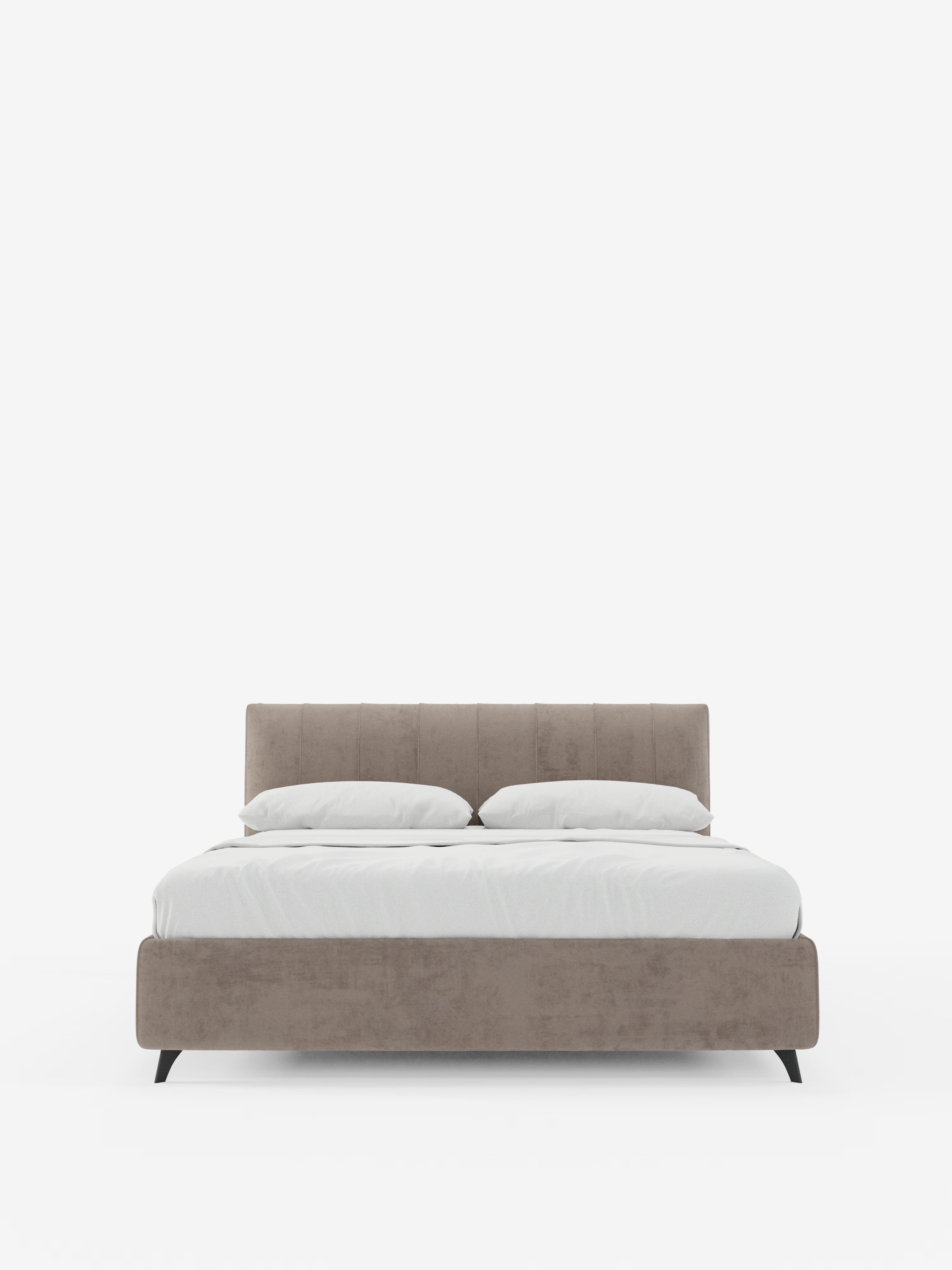 Bogart Modern double storage bed in stain-resistant microfiber, removable cover, and spacious compartment