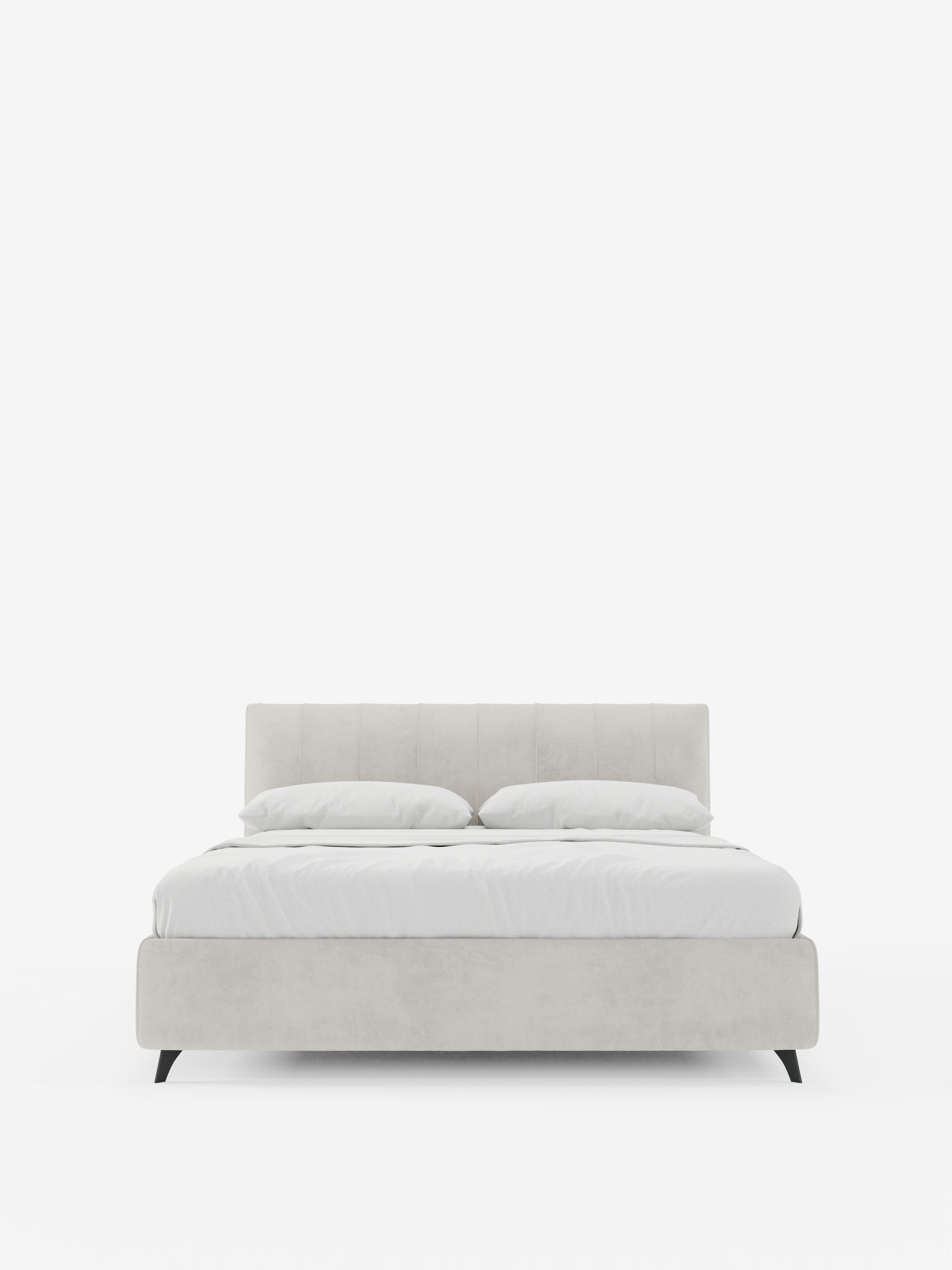Bogart Modern double storage bed in stain-resistant microfiber, removable cover, and spacious compartment