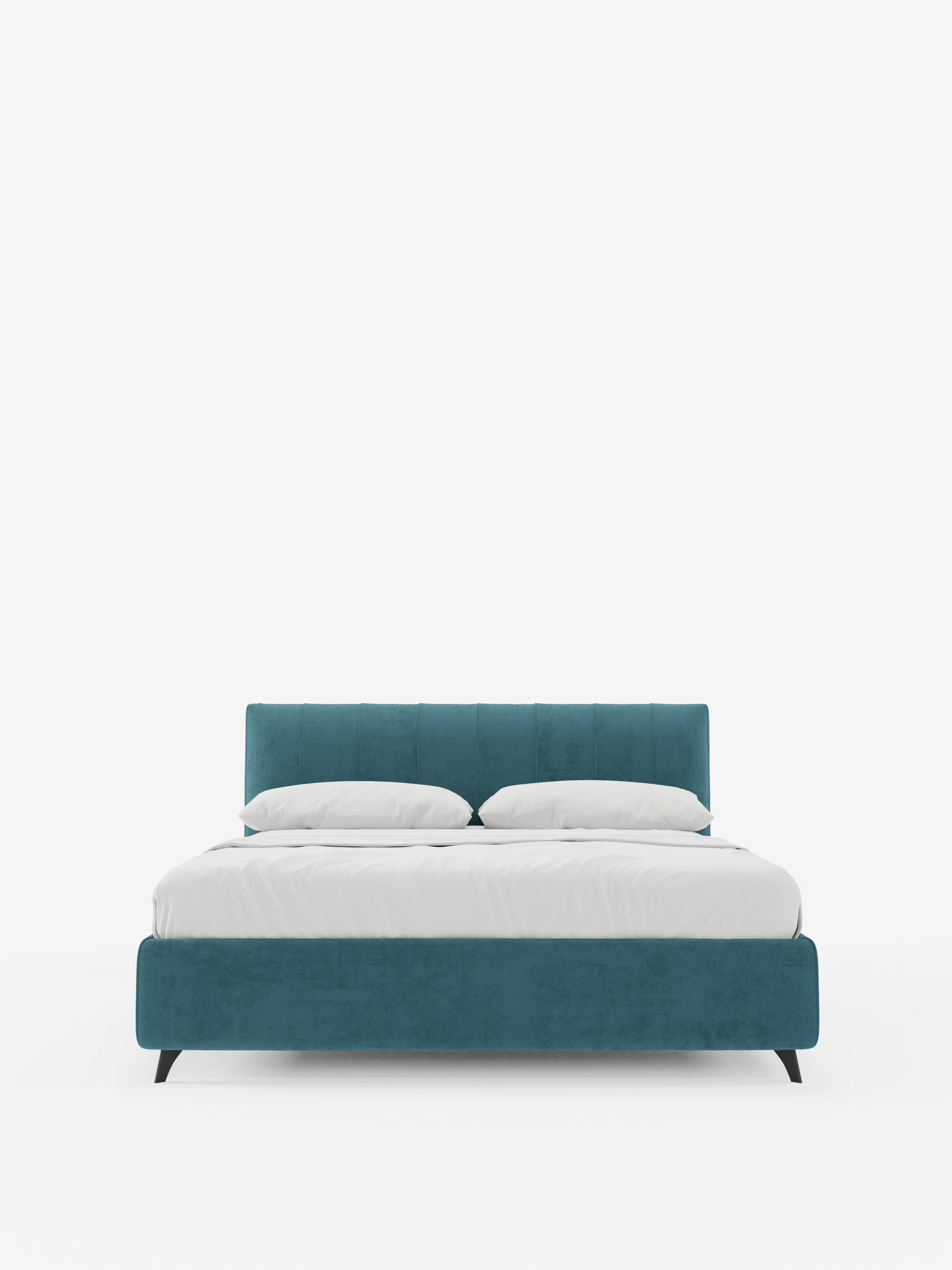 Bogart Modern double storage bed in stain-resistant microfiber, removable cover, and spacious compartment