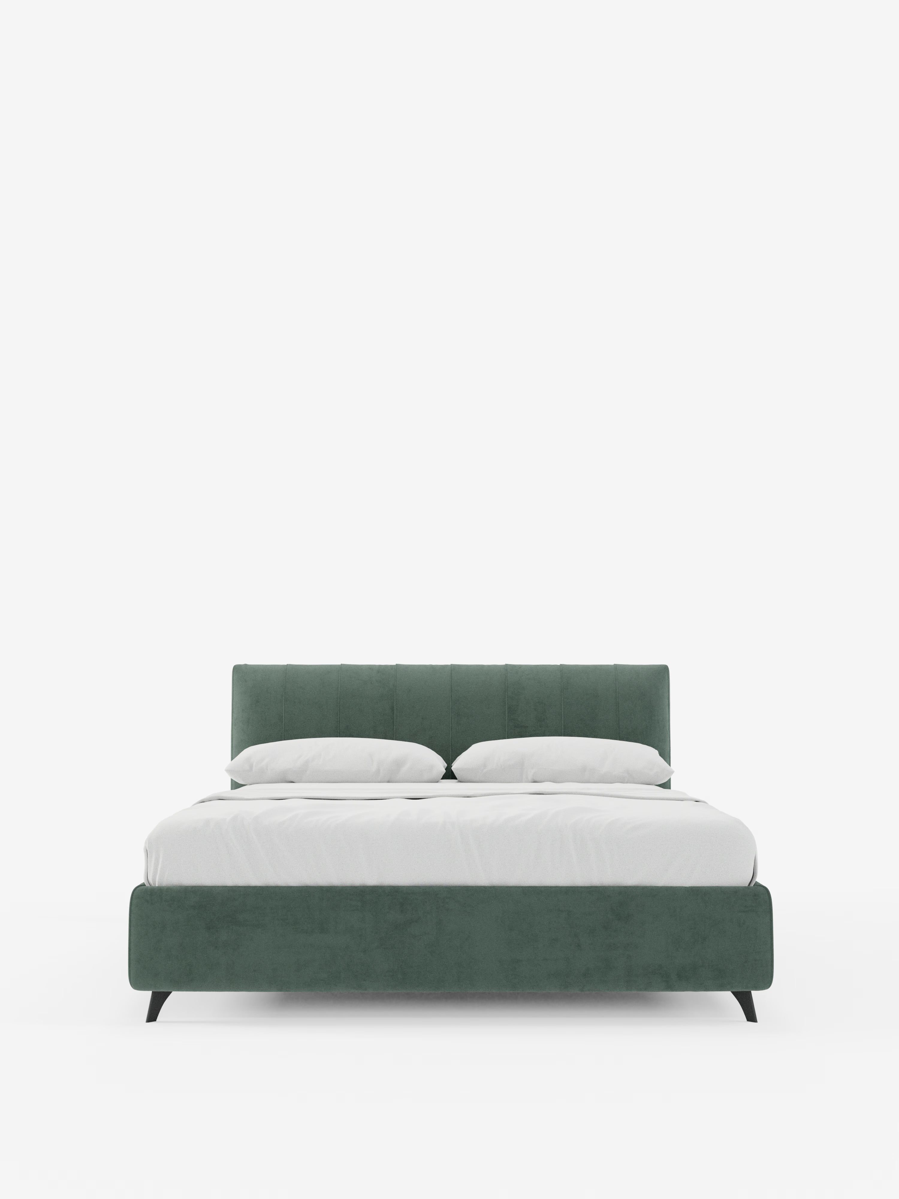 Bogart Modern double storage bed in stain-resistant microfiber, removable cover, and spacious compartment