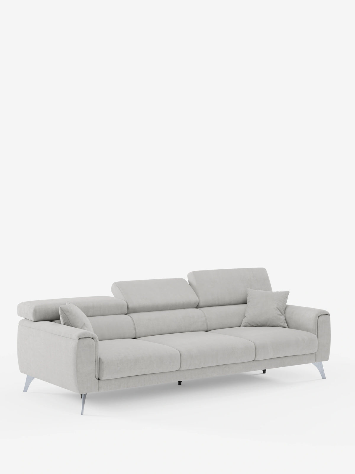 Caravaggio Sofa für 4 Personen mit drei ausziehbaren Sitzen und verstellbaren Kopfstützen aus fleckenabweisendem Stoff