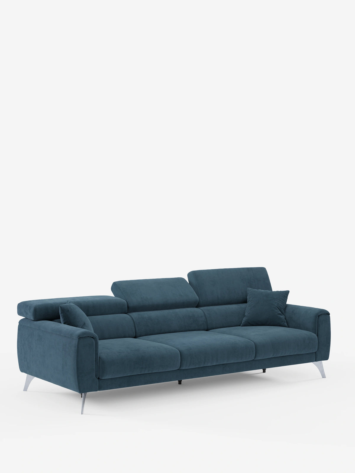 Caravaggio Sofa für 4 Personen mit drei ausziehbaren Sitzen und verstellbaren Kopfstützen aus fleckenabweisendem Stoff