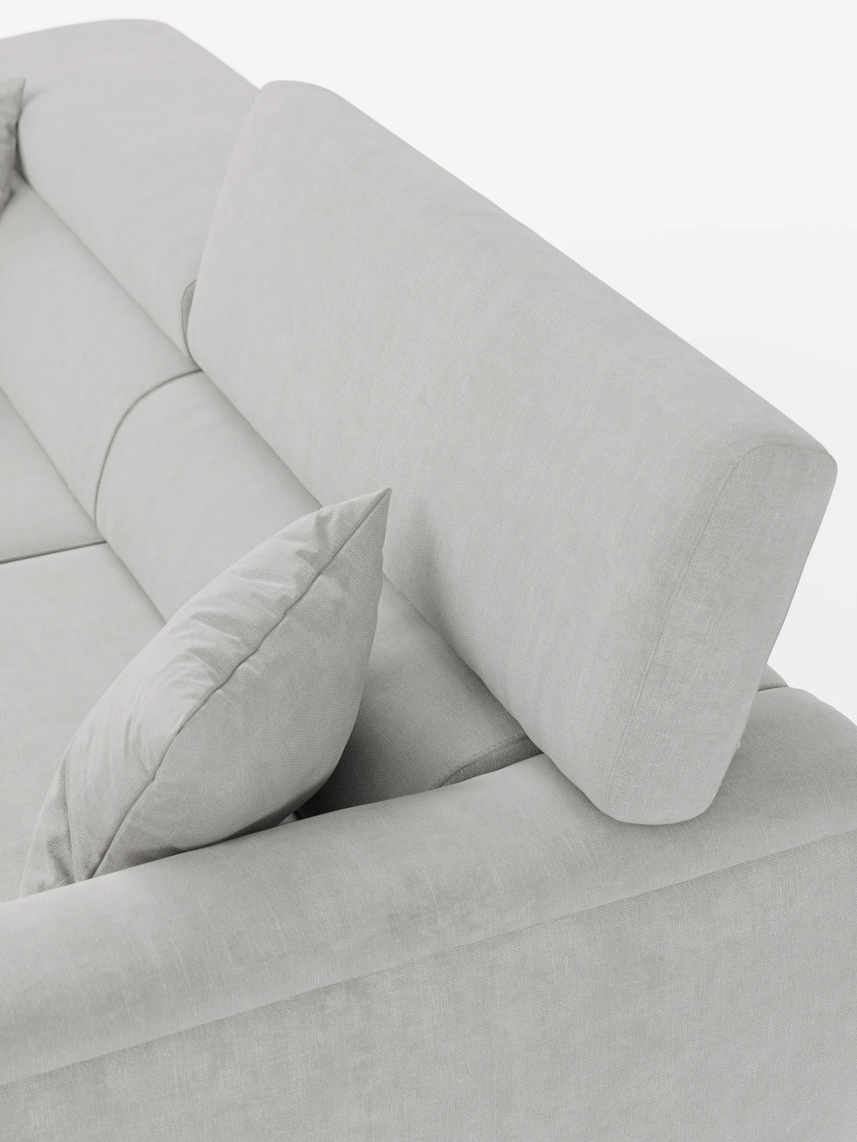 Caravaggio Sofa für 2 oder 3 Personen mit ausziehbaren Sitzen und verstellbaren Kopfstützen aus fleckenabweisendem Stoff