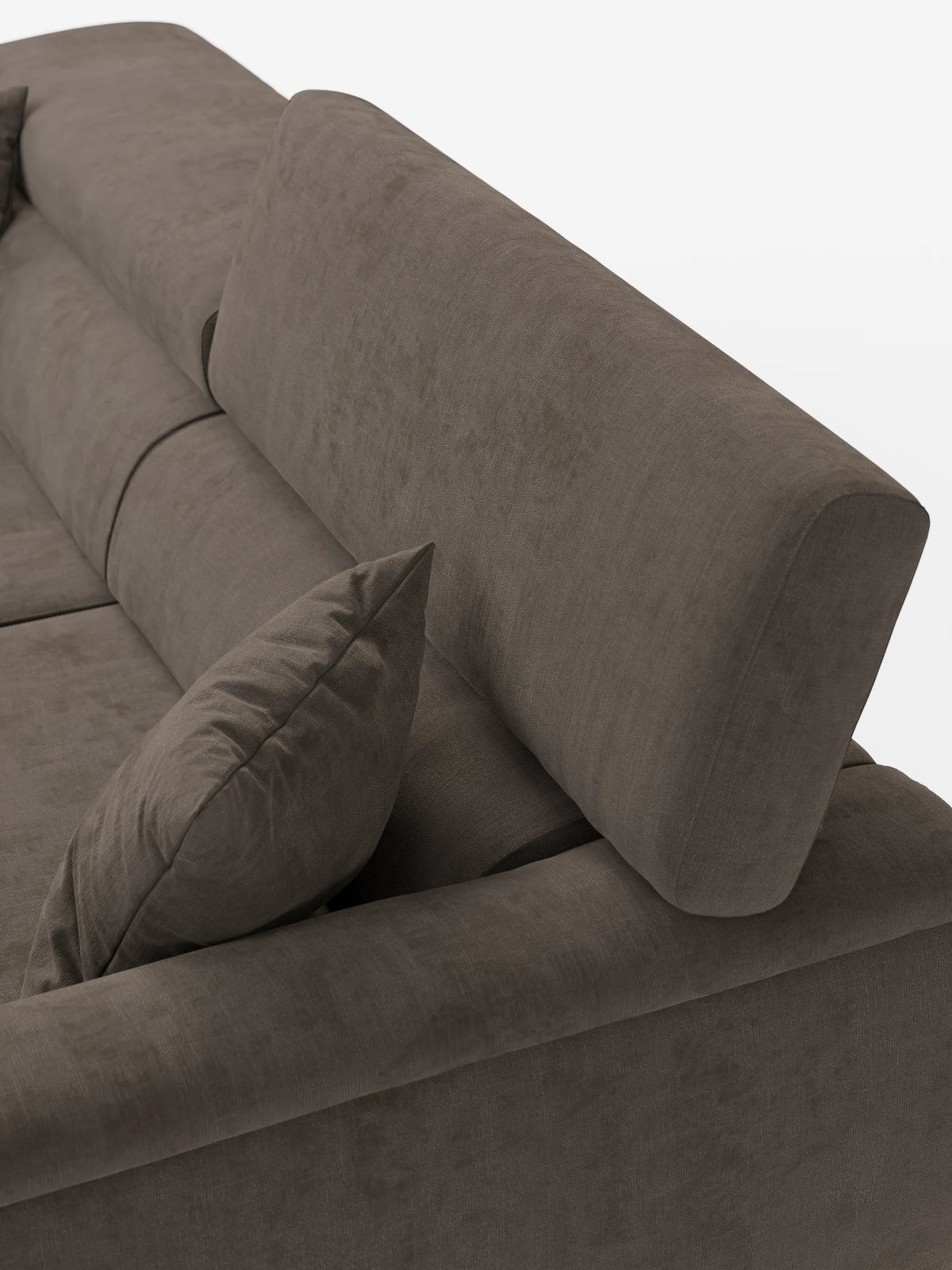 Caravaggio Sofa für 2 oder 3 Personen mit ausziehbaren Sitzen und verstellbaren Kopfstützen aus fleckenabweisendem Stoff