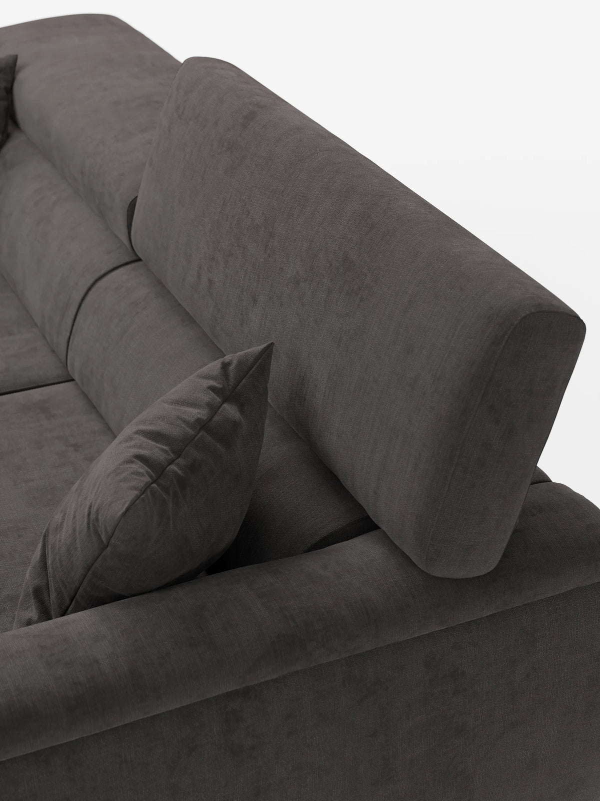 Caravaggio Sofa für 2 oder 3 Personen mit ausziehbaren Sitzen und verstellbaren Kopfstützen aus fleckenabweisendem Stoff
