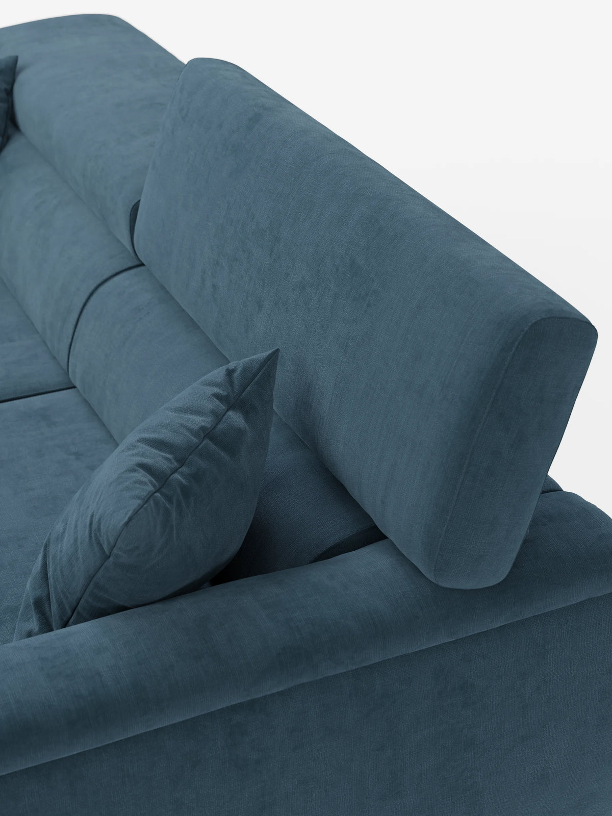 Caravaggio Sofa für 2 oder 3 Personen mit ausziehbaren Sitzen und verstellbaren Kopfstützen aus fleckenabweisendem Stoff