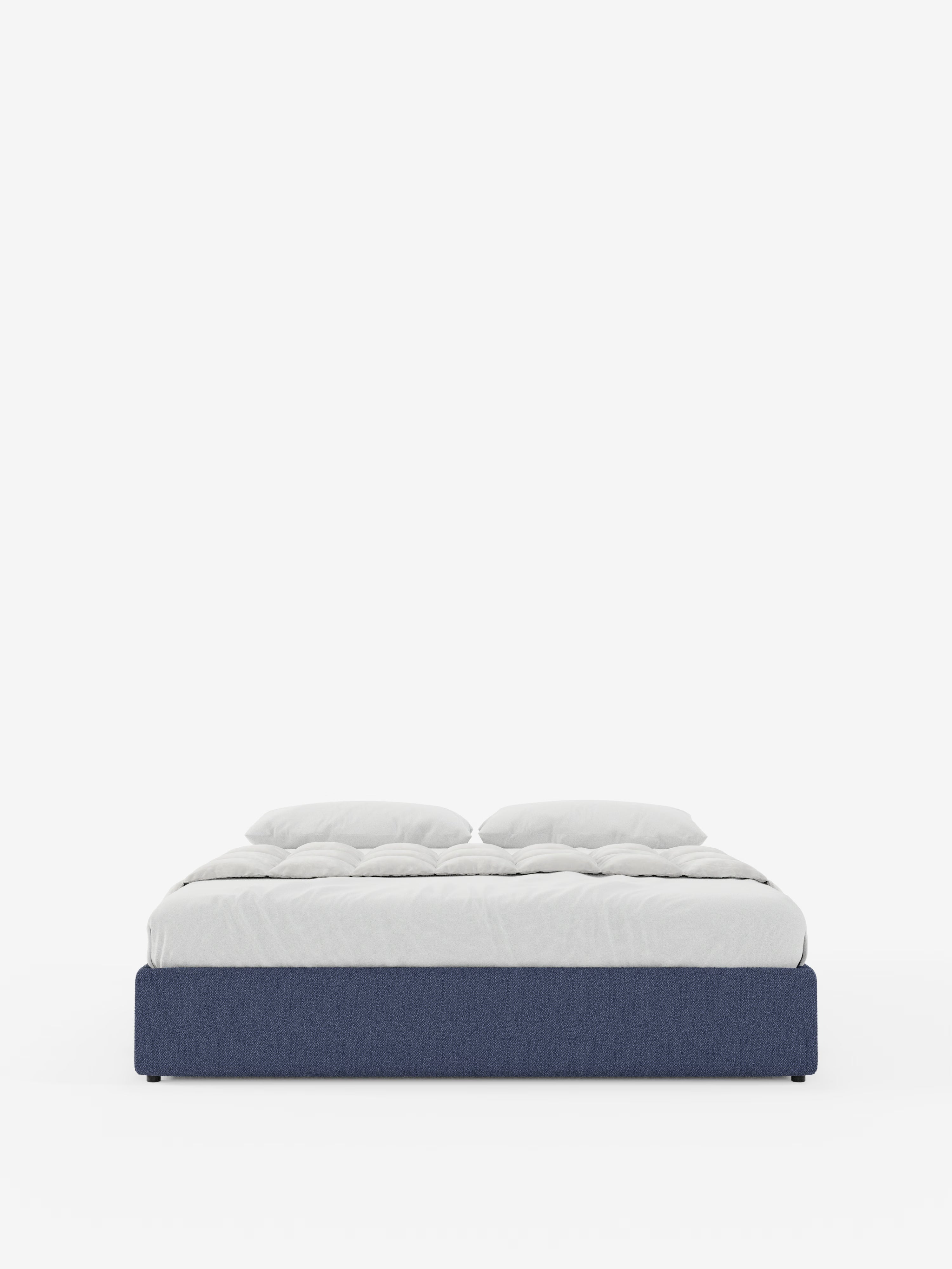 Ina Upholstered removable cover storage box spring in stain-resistant waterproof cotton-effect fabric