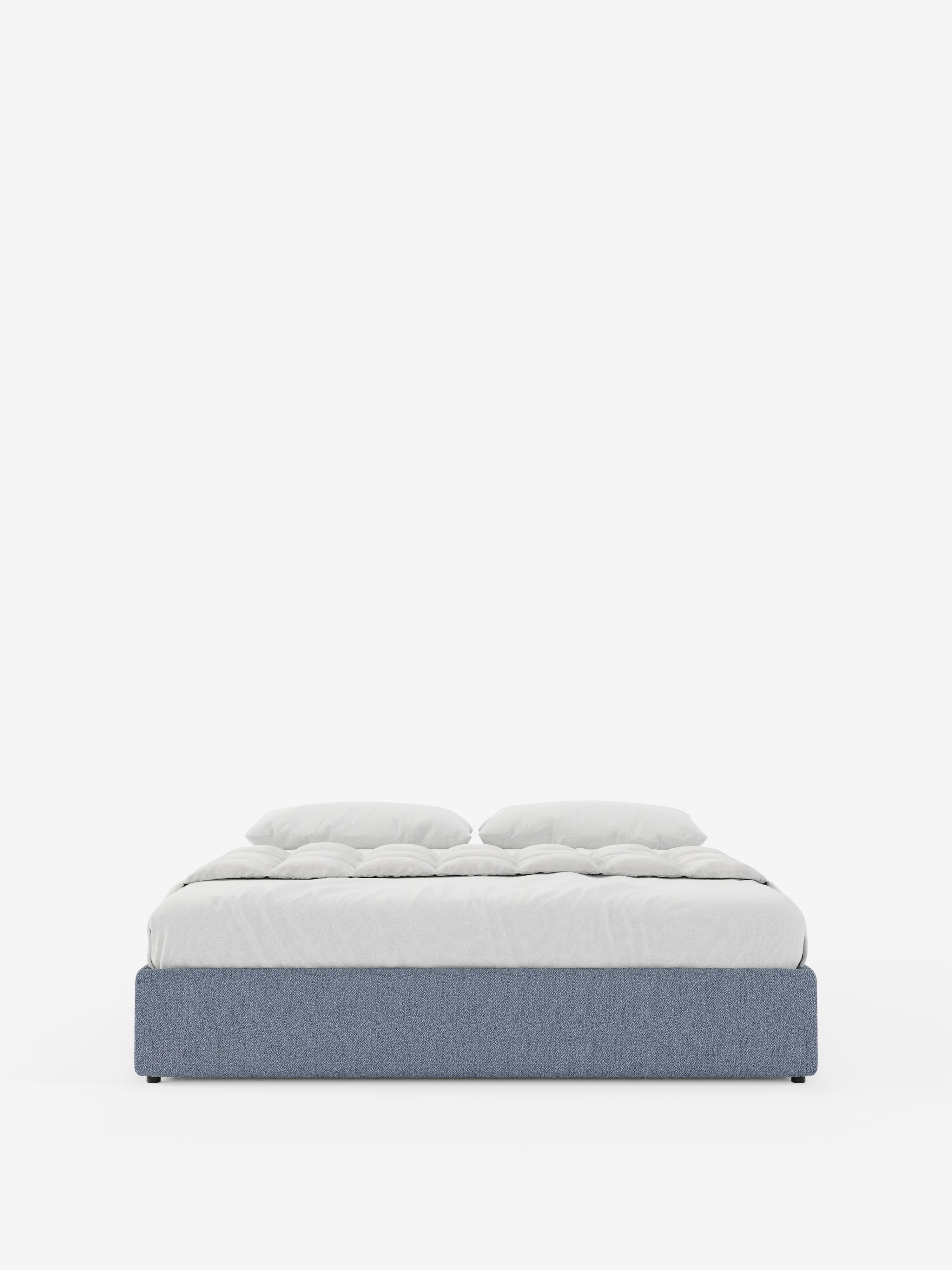 Ina Upholstered removable cover storage box spring in stain-resistant waterproof cotton-effect fabric